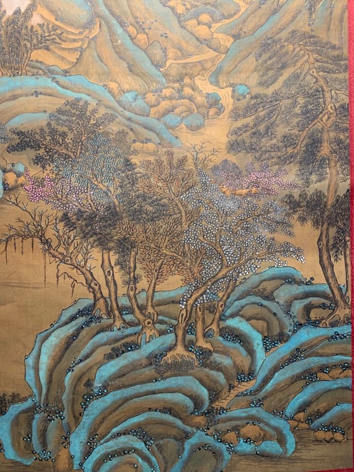 A Chinese Vertical Scroll Ink Painting of Landscape on Silk,Shen Zhou - 14