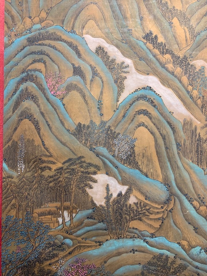 A Chinese Vertical Scroll Ink Painting of Landscape on Silk,Shen Zhou - 7