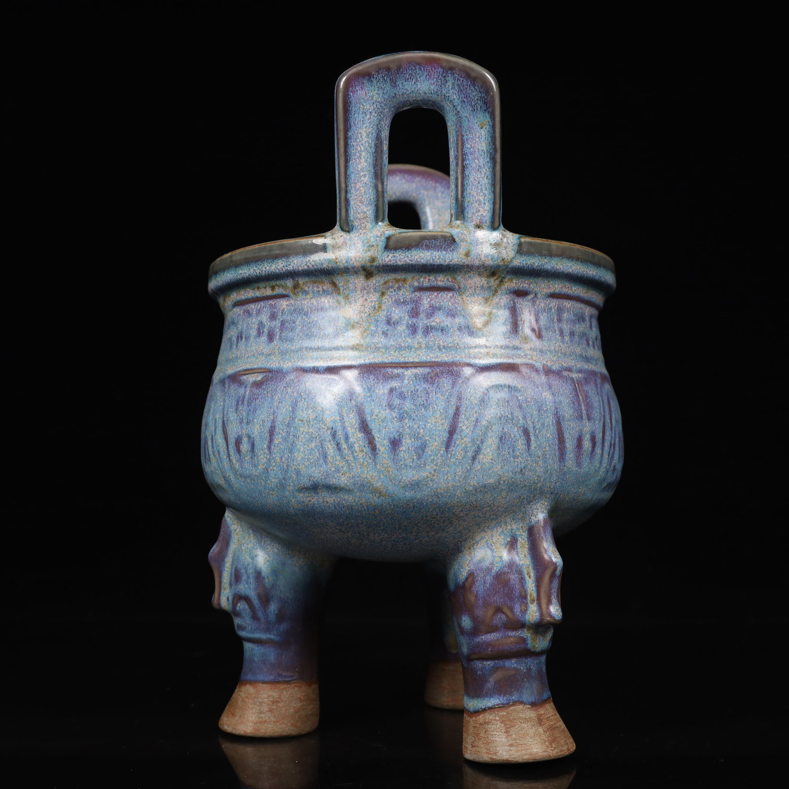 An Exquisite Jun yao Beast-Face Pattern Double-Ears and Tripod Censer - 5