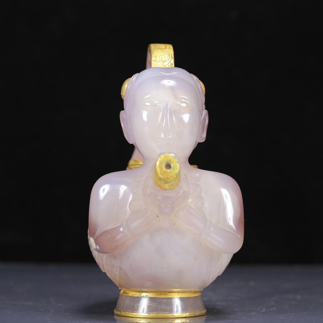 An Exquisite Agate Cover with Gold Figure Pattern Ewer - 2