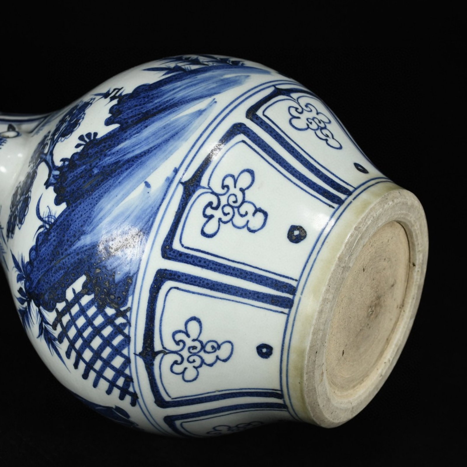 A Rare Blue and White Figure Pattern Beast-Ears Vase - 8