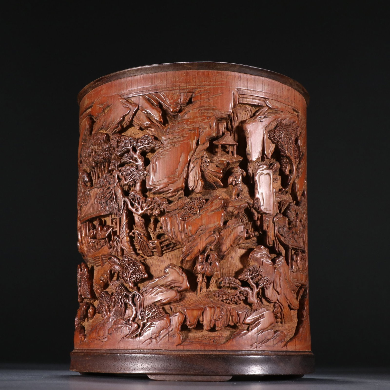 An Exquisite Bamboo Character and Story Pattern Brush Pot - 3