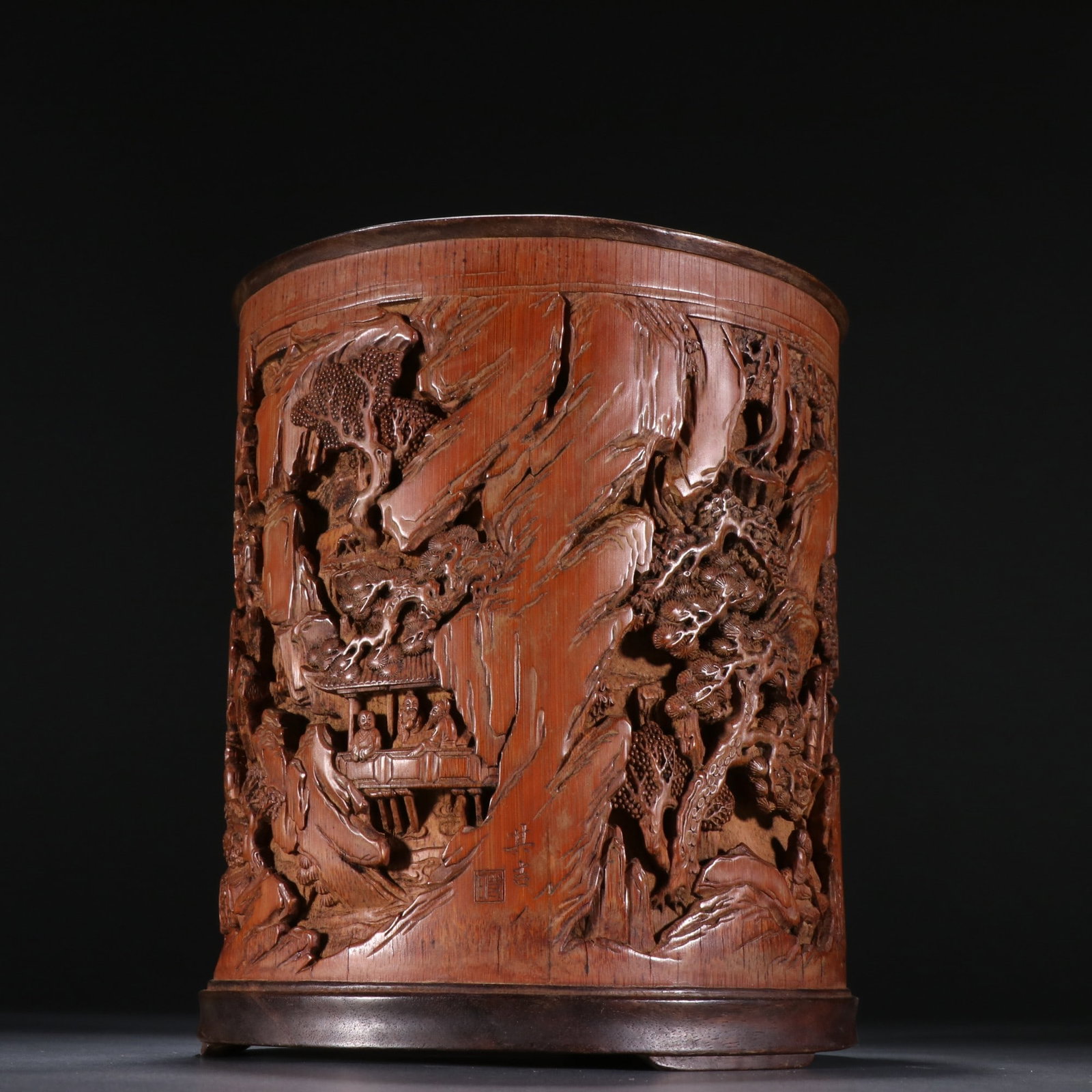 An Exquisite Bamboo Character and Story Pattern Brush Pot - 4