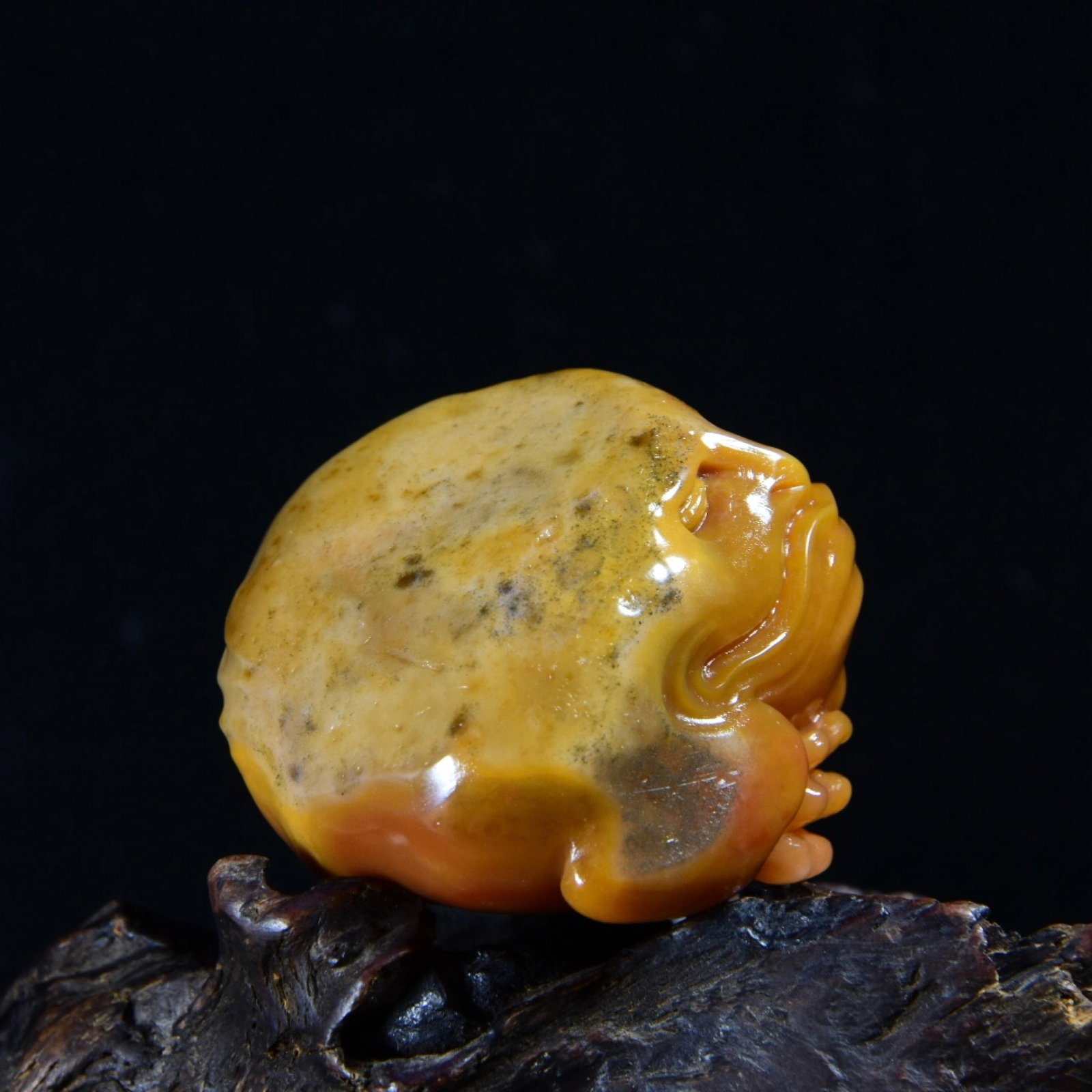 An Exquisite Shoushan Stone Golden Toad Ornament - 8