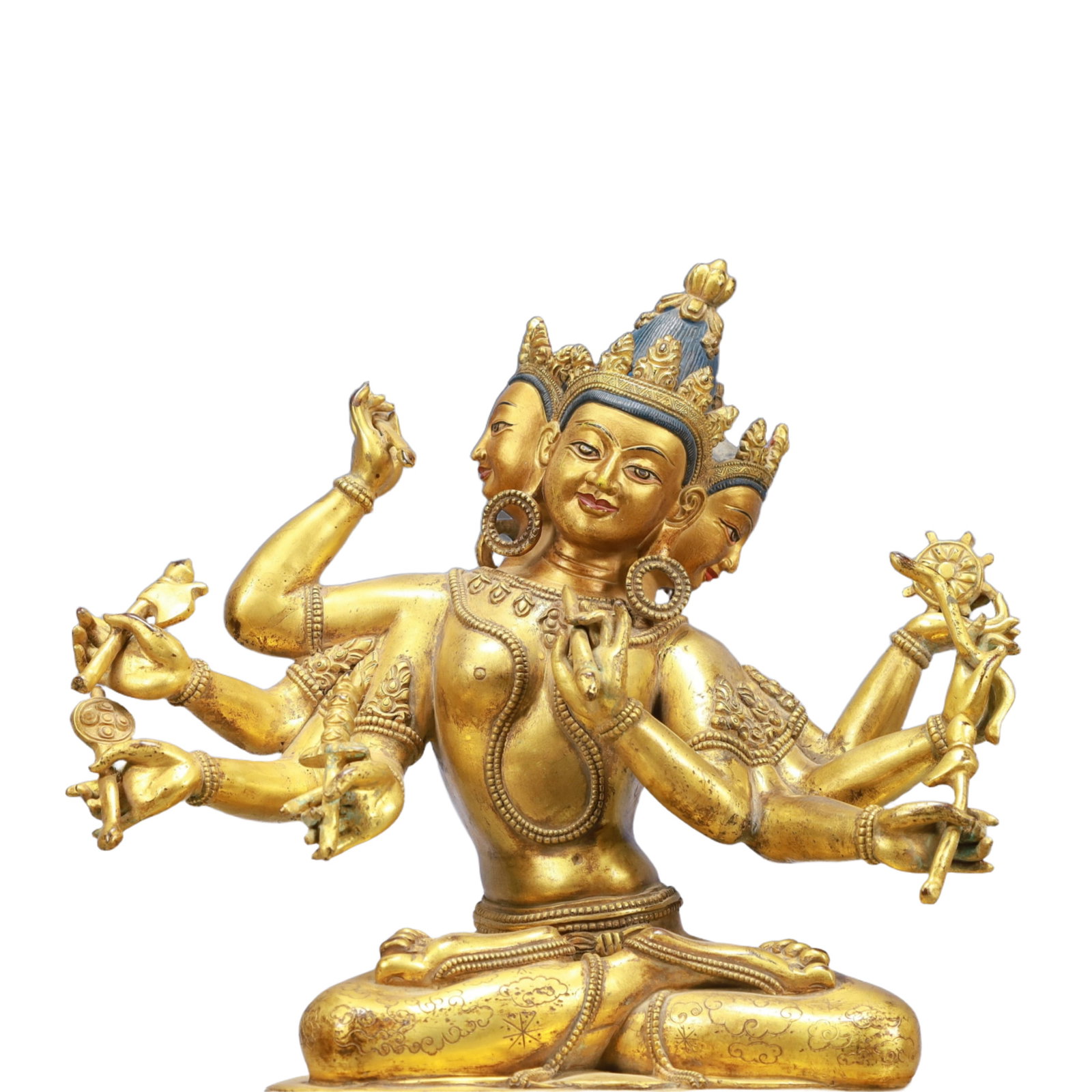 A Solemn Gilt Bronze Eight-arms Statue of Avalokitesvara - 2