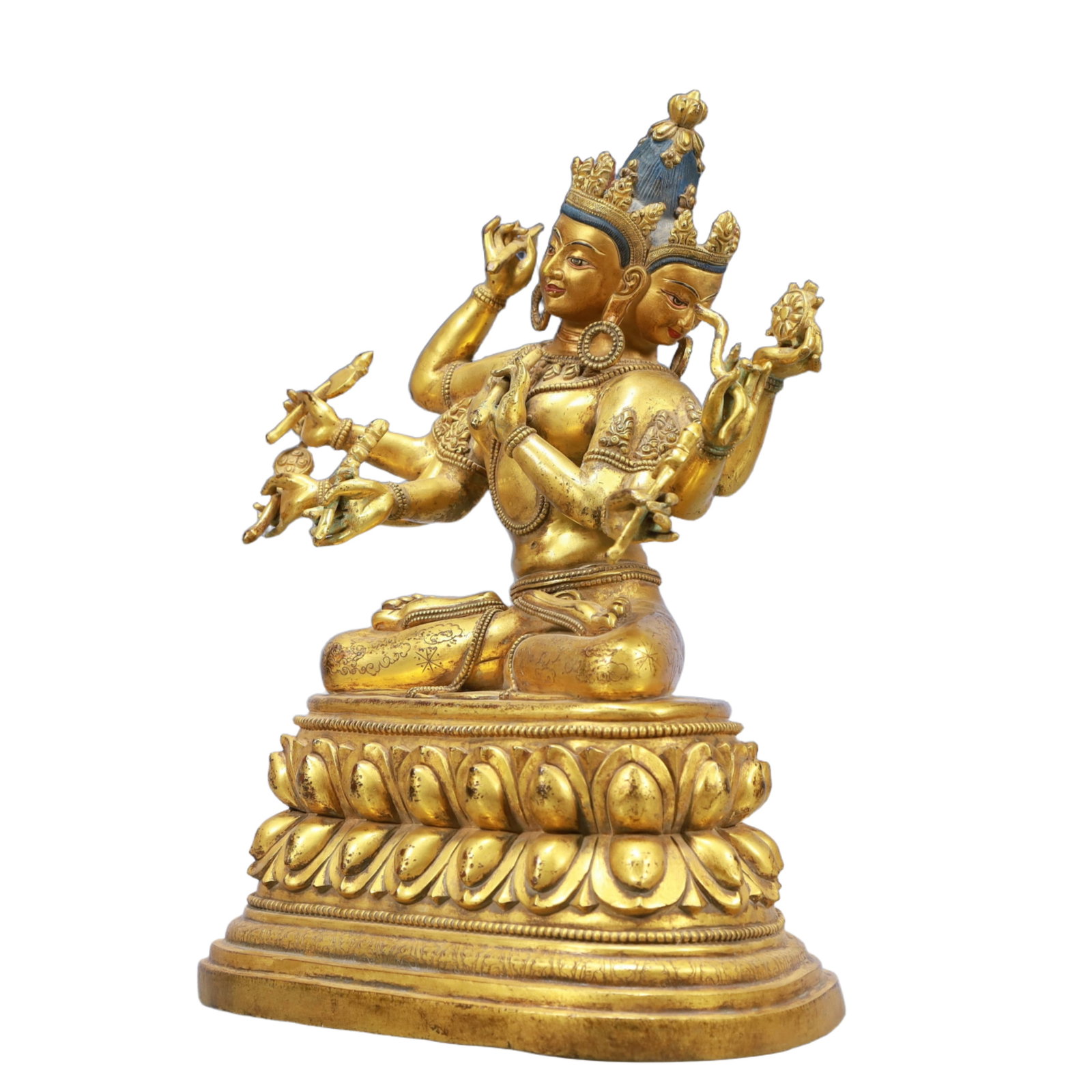 A Solemn Gilt Bronze Eight-arms Statue of Avalokitesvara - 4