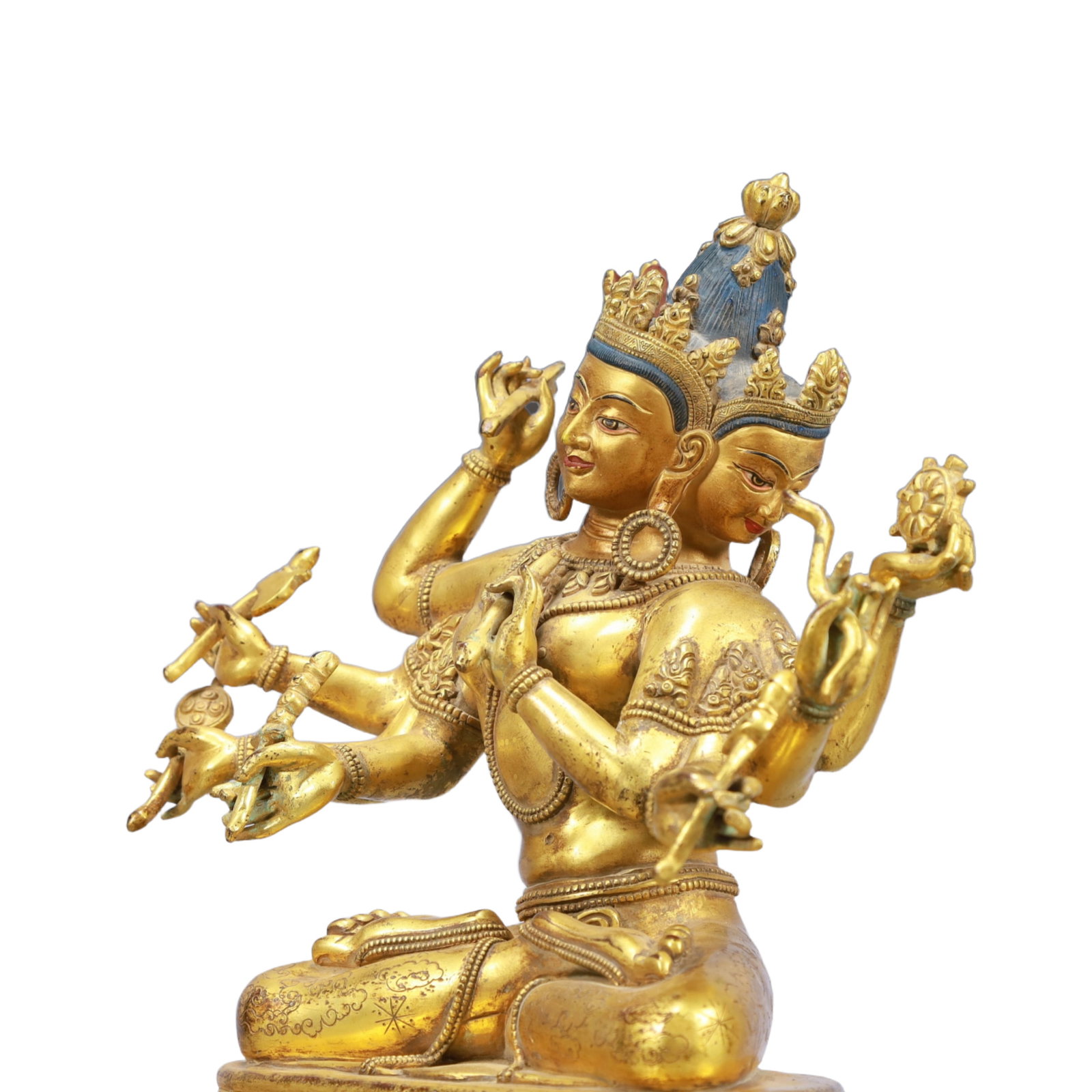 A Solemn Gilt Bronze Eight-arms Statue of Avalokitesvara - 5