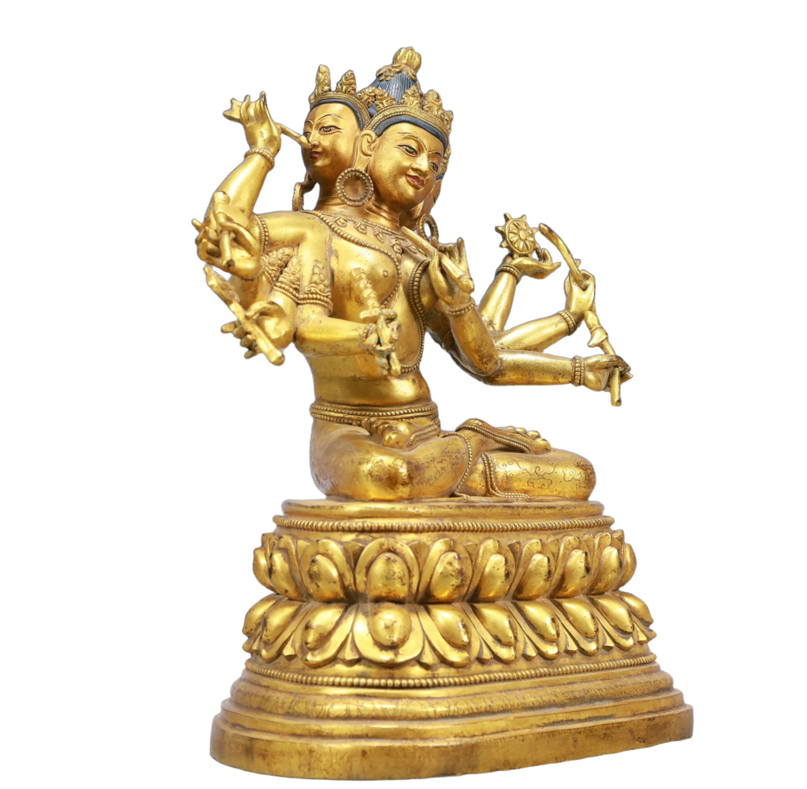 A Solemn Gilt Bronze Eight-arms Statue of Avalokitesvara - 6