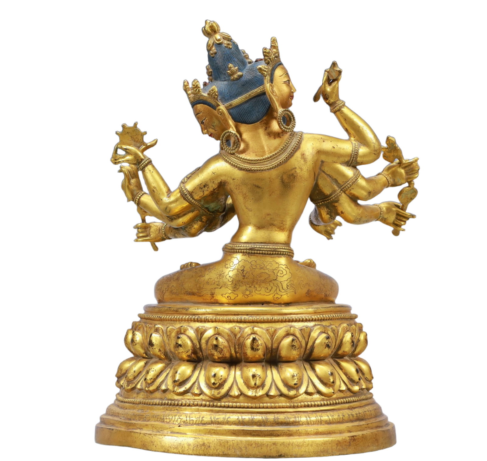A Solemn Gilt Bronze Eight-arms Statue of Avalokitesvara - 8