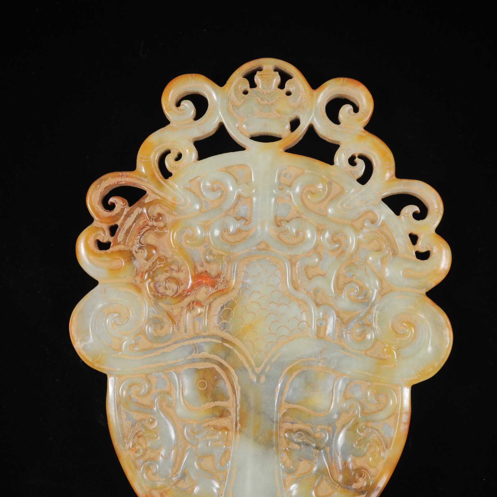 A Exquisite White Jade Dragon and Phoenix Pattern Ornament - 2
