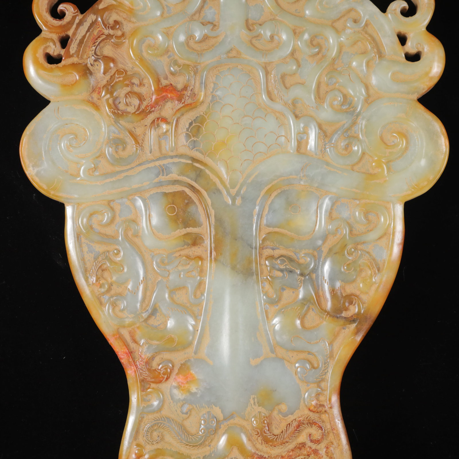A Exquisite White Jade Dragon and Phoenix Pattern Ornament - 3