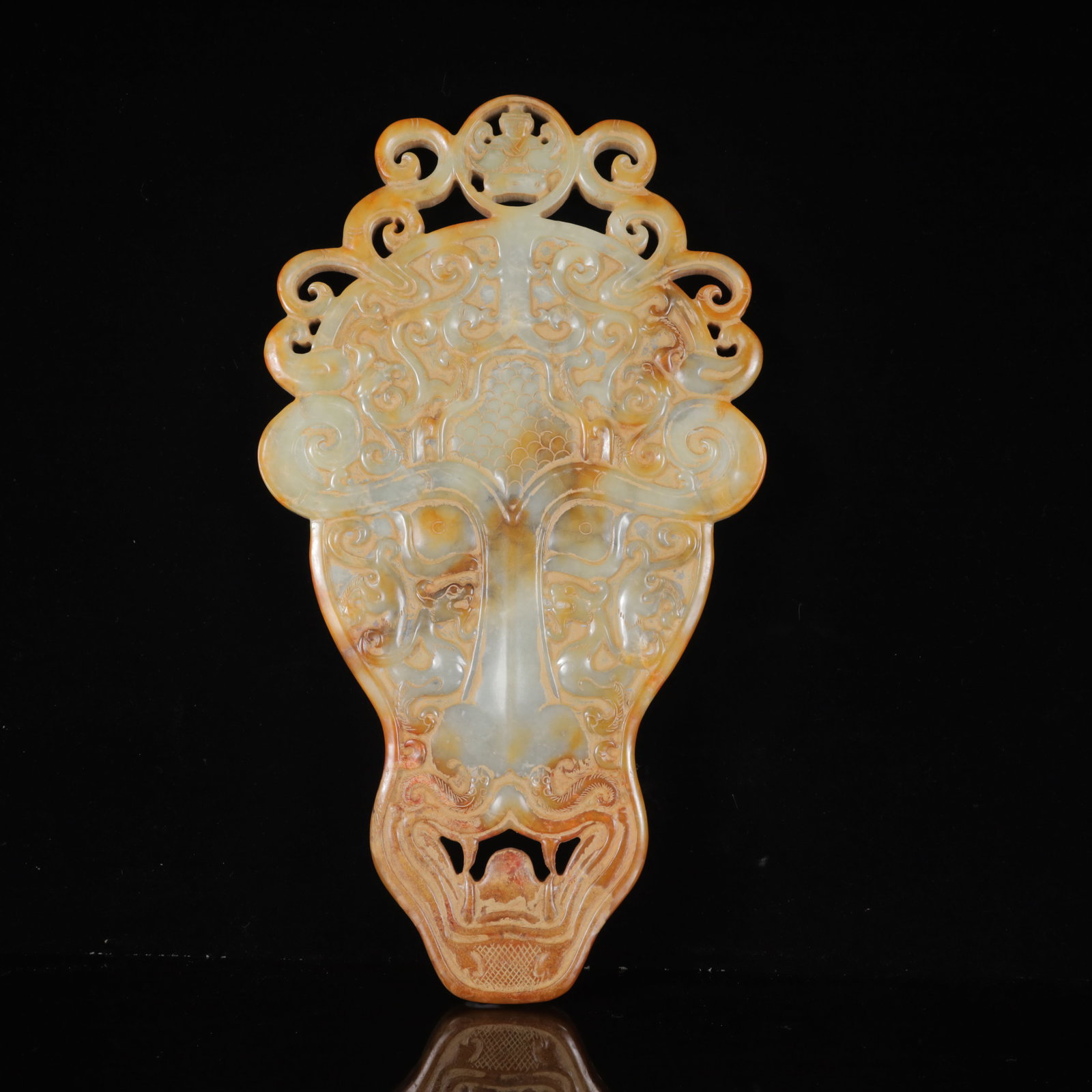 A Exquisite White Jade Dragon and Phoenix Pattern Ornament - 5