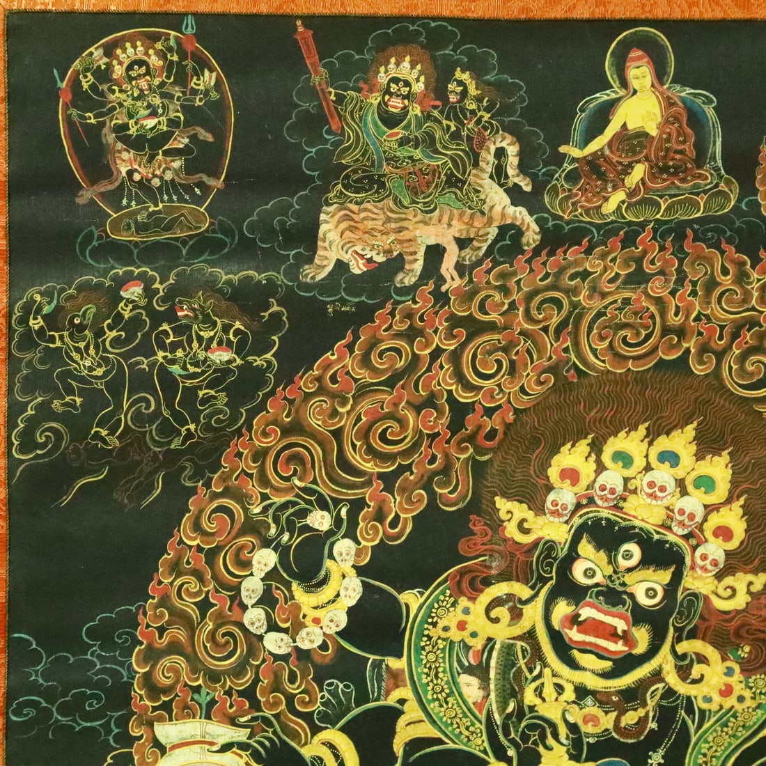 A Rare Brocade Painted Color Statue of Vajra Tangka - 3