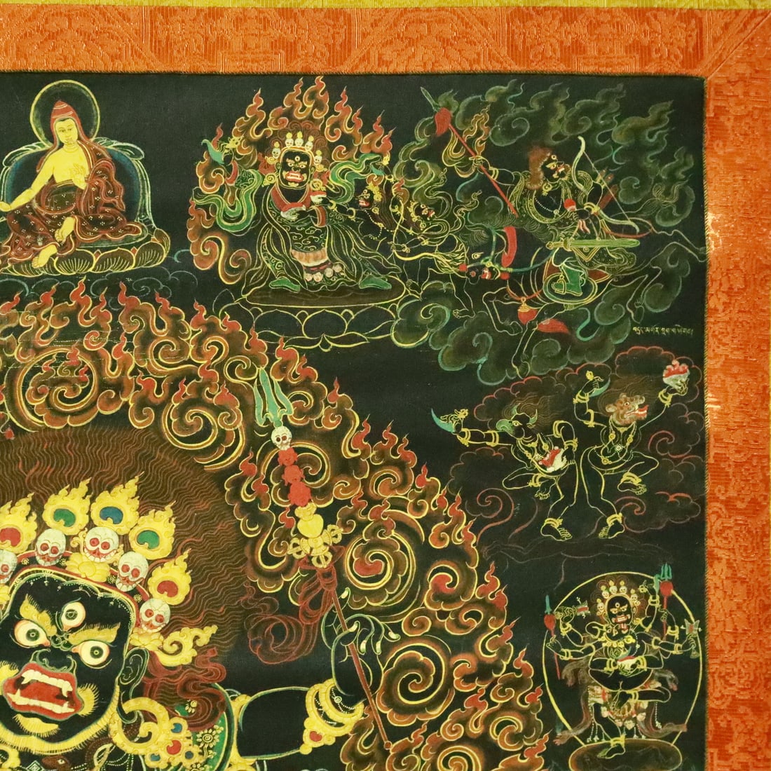 A Rare Brocade Painted Color Statue of Vajra Tangka - 4