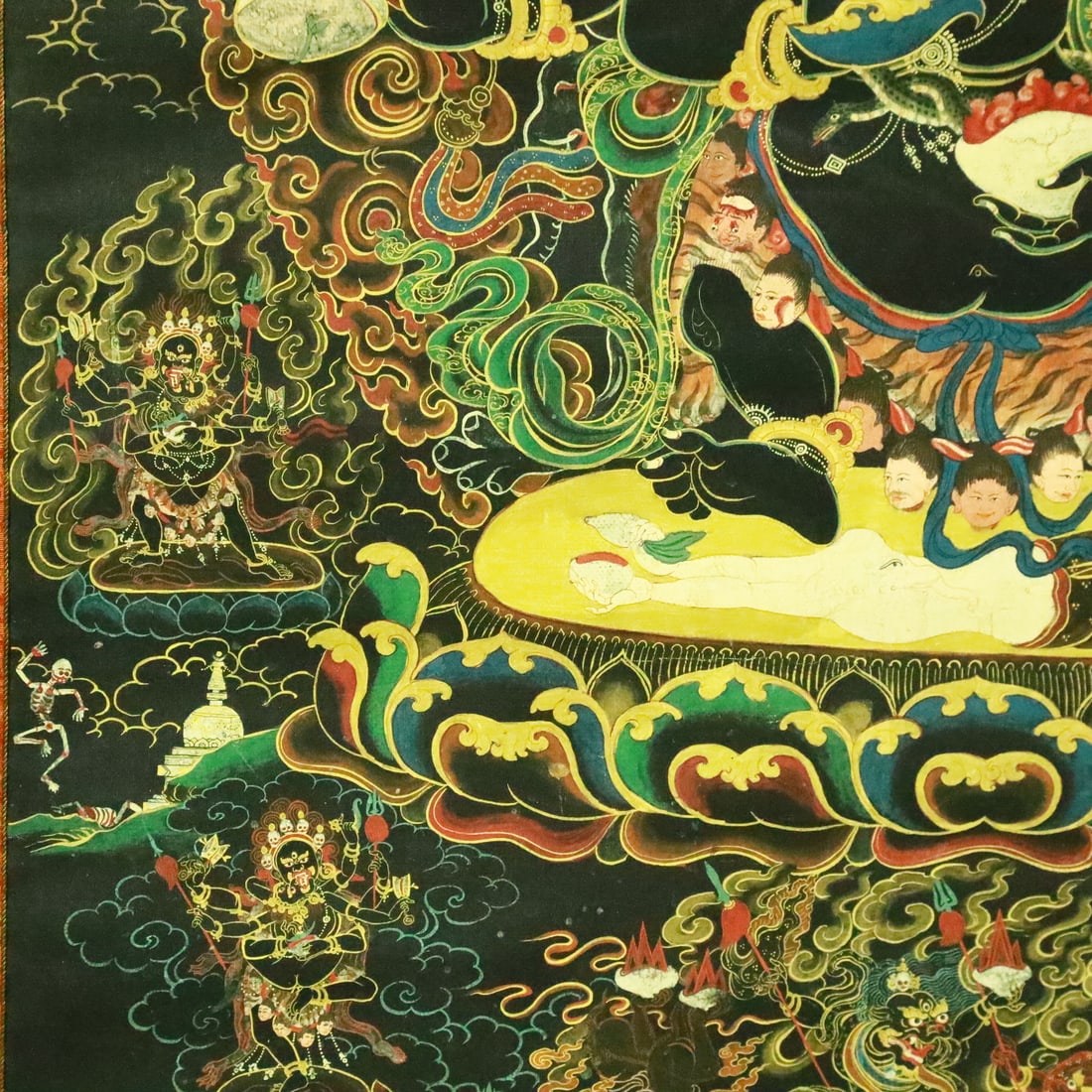 A Rare Brocade Painted Color Statue of Vajra Tangka - 6