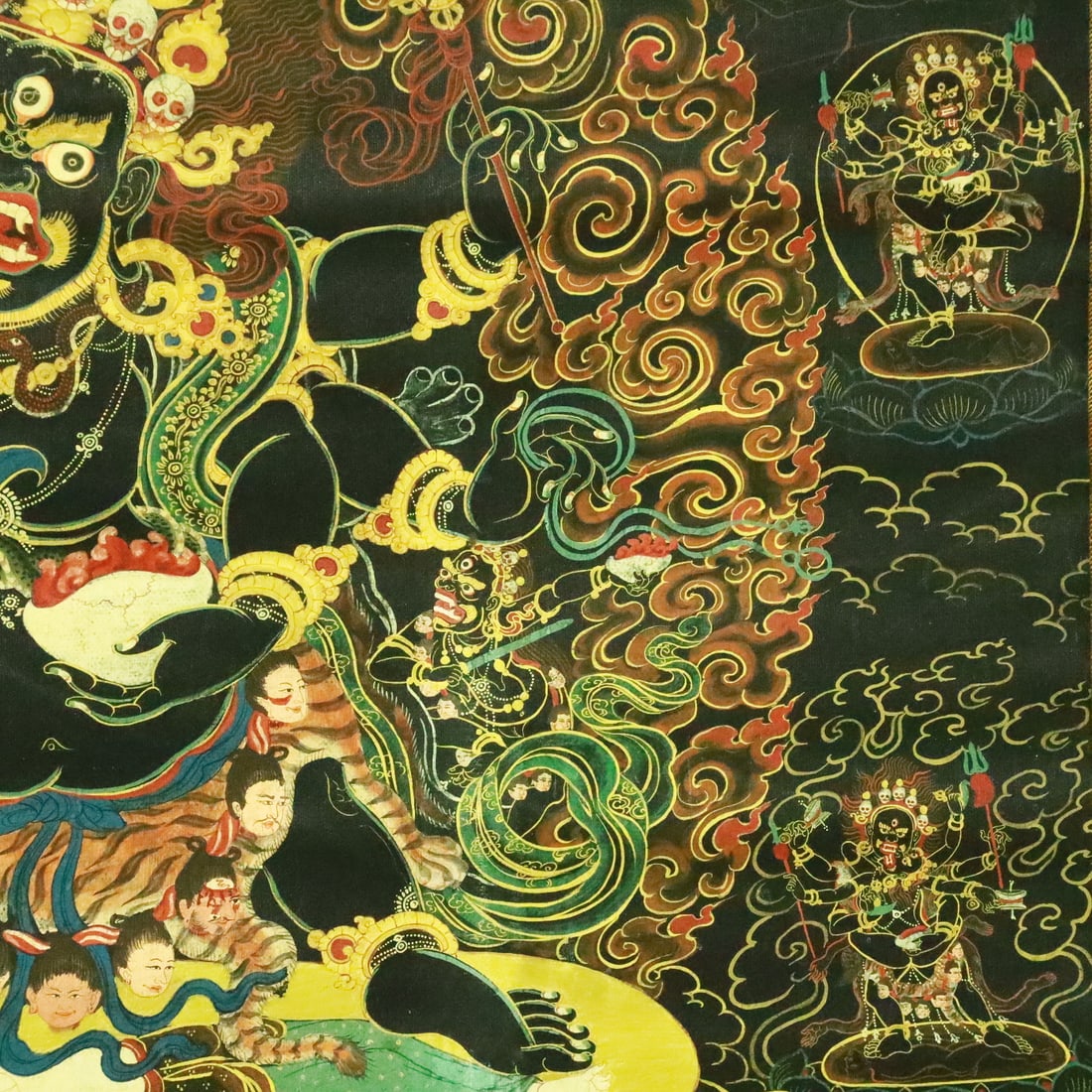 A Rare Brocade Painted Color Statue of Vajra Tangka - 7