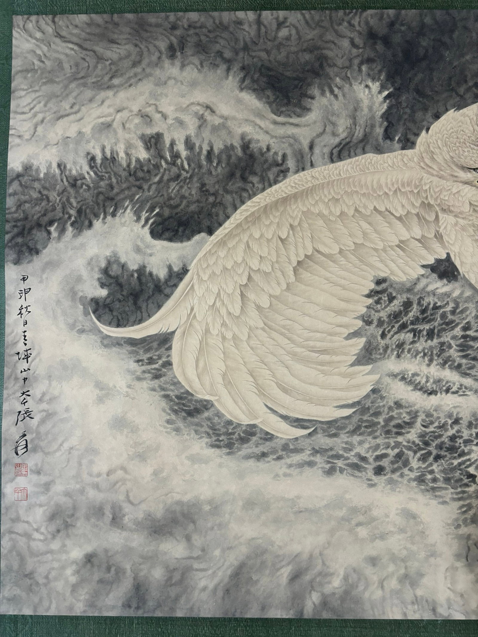 A Chinese Ink Painting of Eagle on Paper,Zhang Daqian - 4