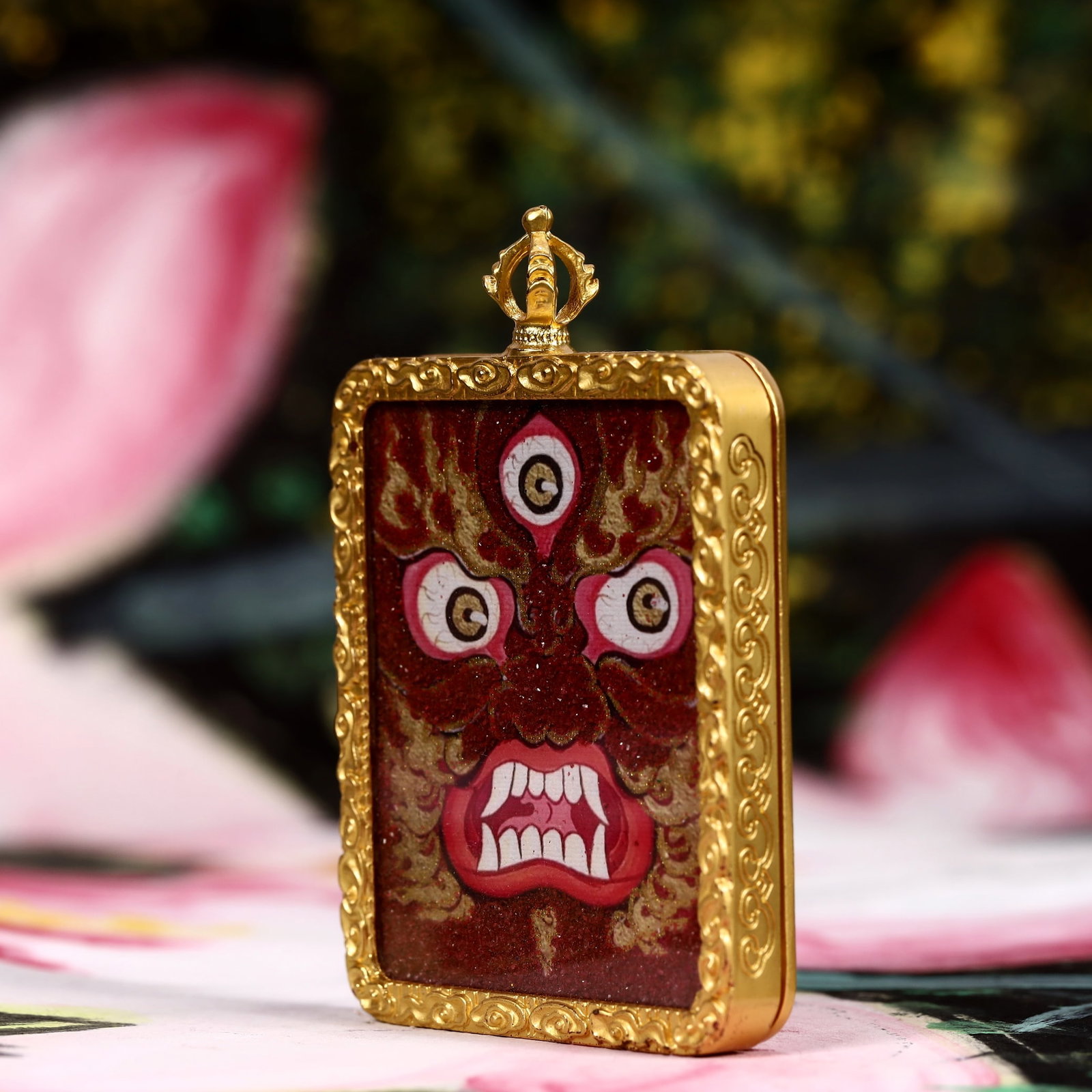 An Exquisite Painted Color Statue of Mammon Tangka - 2