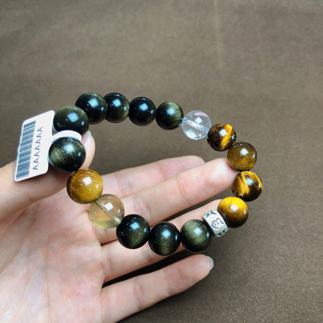 An Exquisite Crystal Gold Obsidian Bracelets - 5