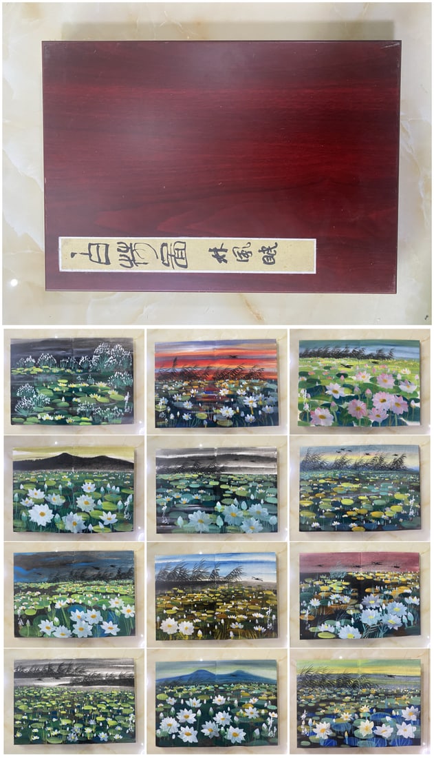 A Chinese Album Ink Painting of Lotus on Paper,Lin Fengmian: Estimated Value:3000-6000 A Chinese Album Ink Painting of Lotus on Paper,Lin Fengmian,Size:17.3inx25.2in*12