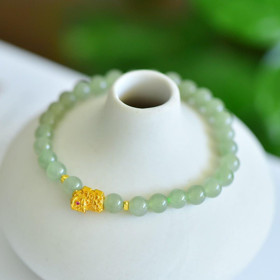 An Exquisite Greenish Jade Bracelets - 5