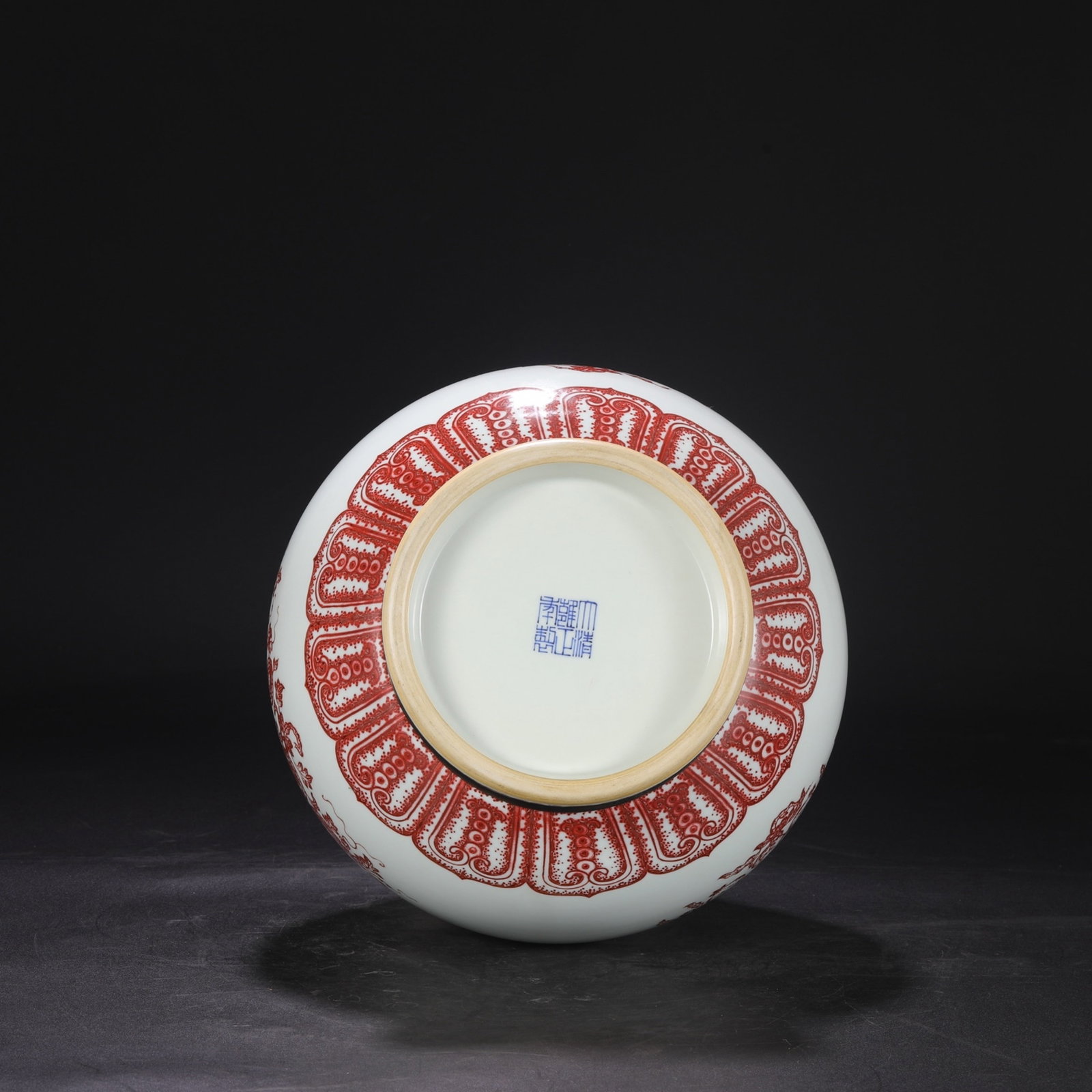 A Rare Underglaze-Red Cover with Silver Flower and Fruit Pattern Vase - 8