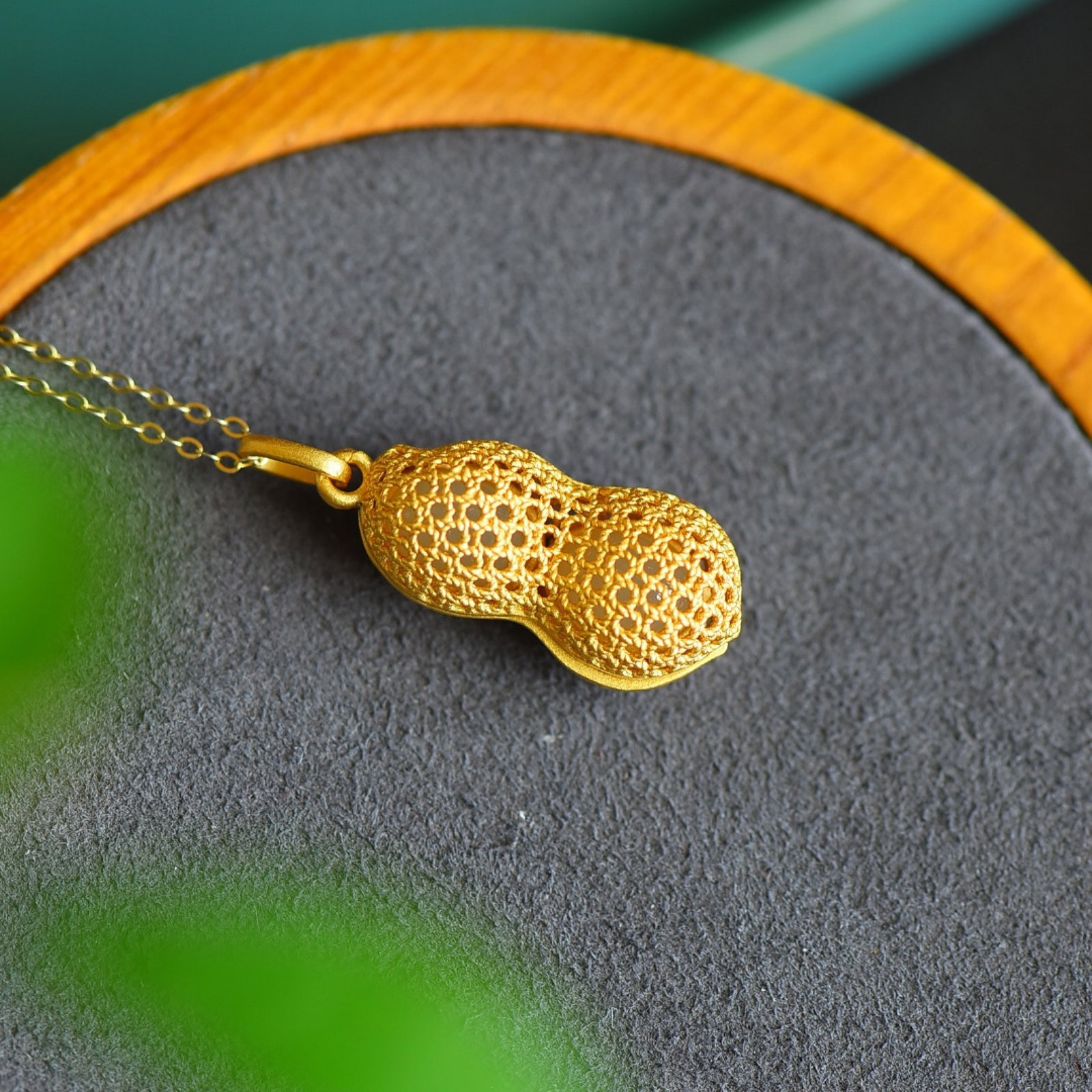 An Exquisite Sterling Silver-Gold Plated Inlaid White Jade Pendant - 5