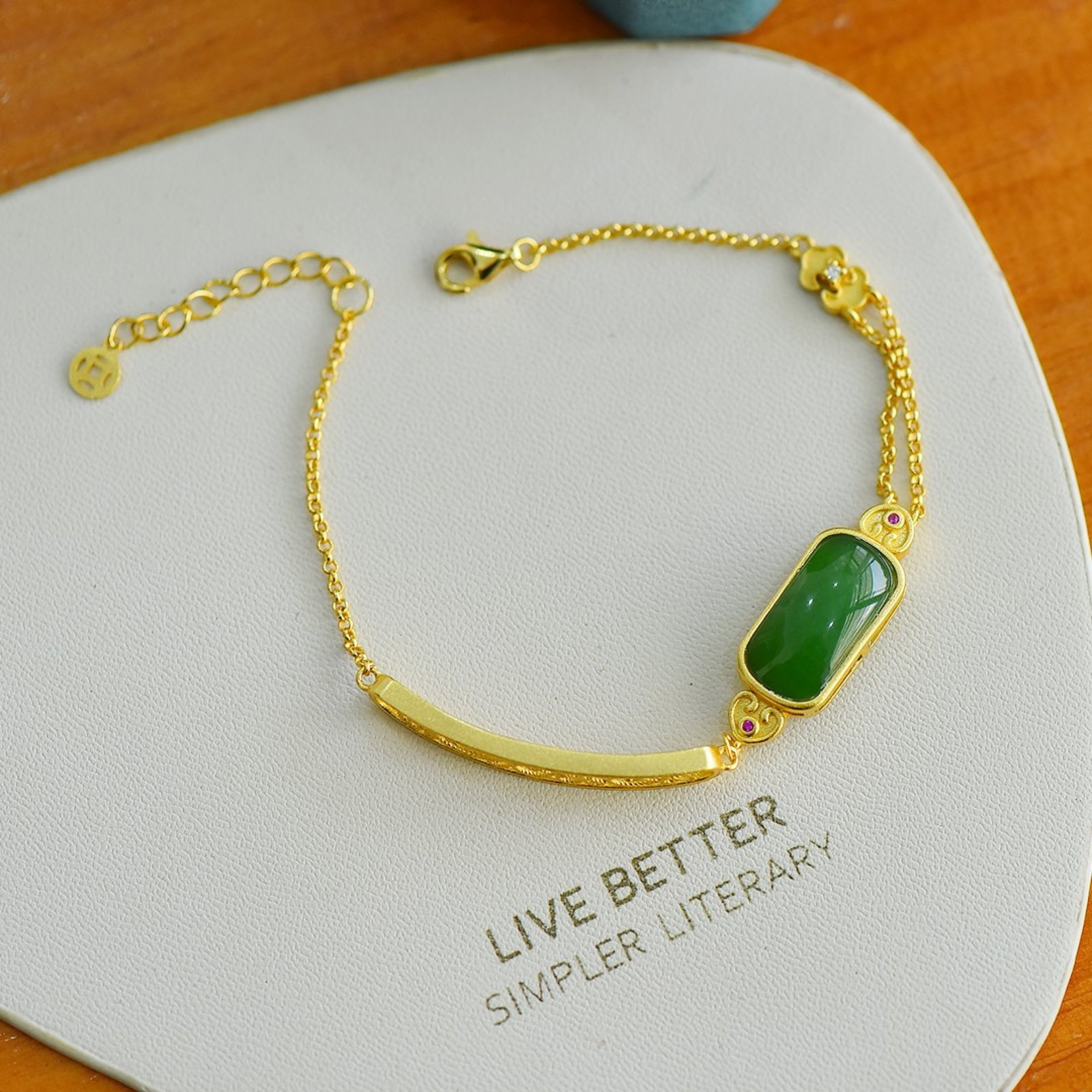 An Exquisite Sterling Silver-Gold Plated Inlaid Jasper Bracelets: Estimated Value:300-600 An Exquisite Sterling Silver-Gold Plated Inlaid Jasper Bracelets,Size: 8mmx16mm