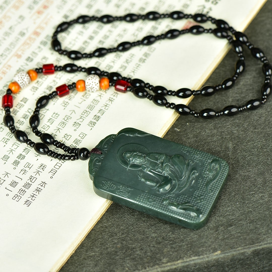 An Exquisite Sapphire Buddha Pattern Pendant - 5