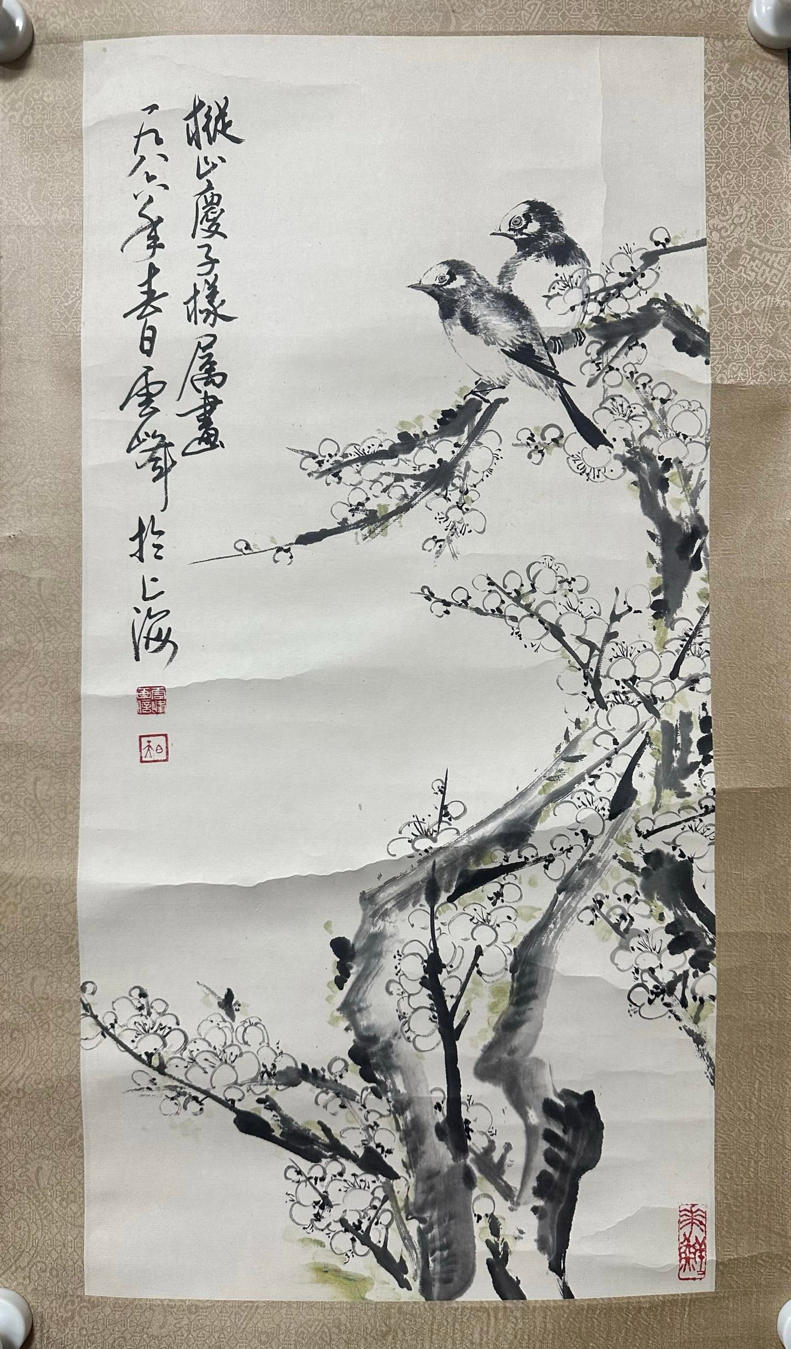 A Chinese Vertical Scroll Ink Painting of Flower and Bird on Paper,Dai Yunfeng - 2