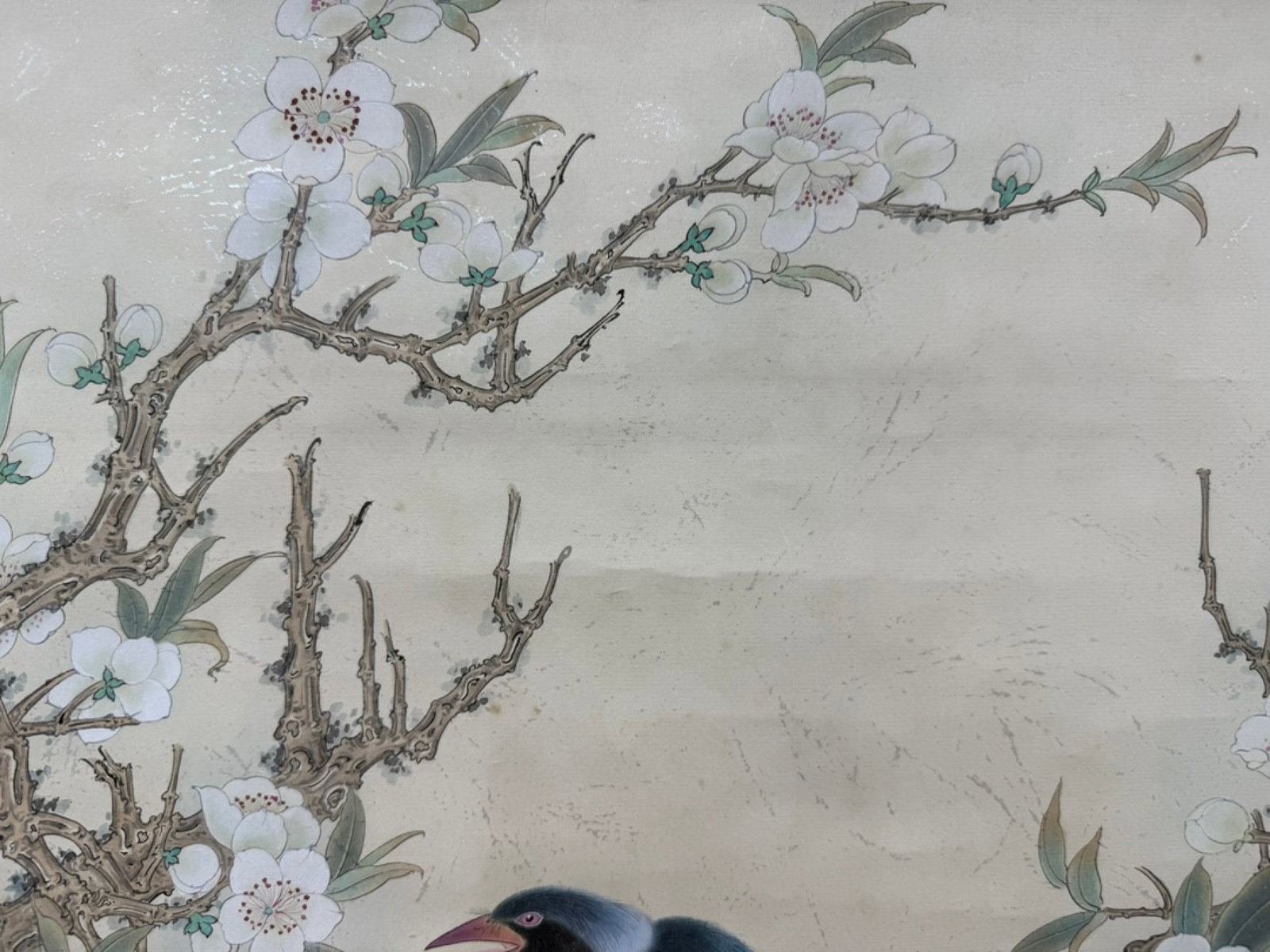 A Chinese Vertical Scroll Ink Painting of Flower and Bird on Paper,Ren Zhong - 4