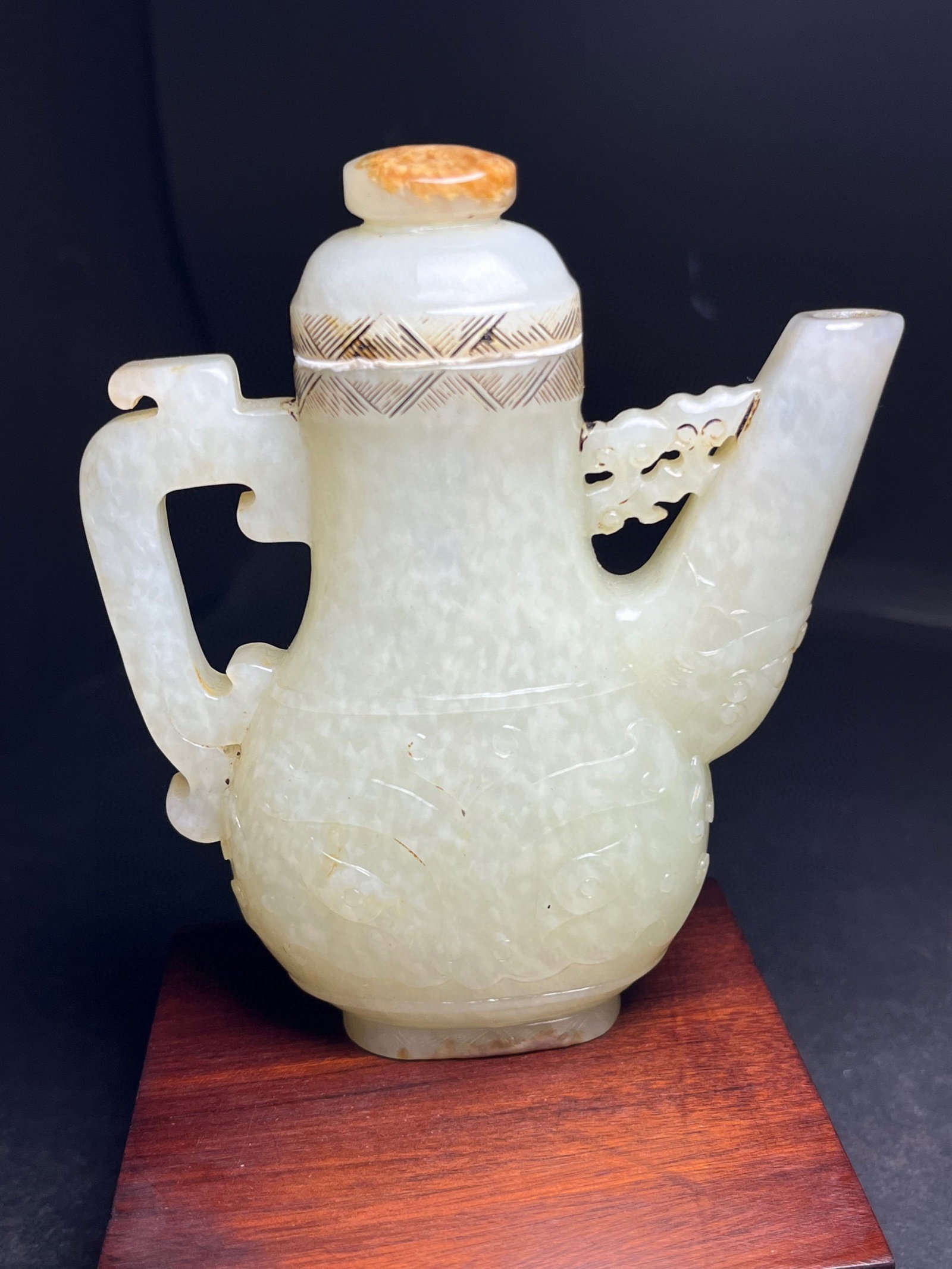 An Exquisite White Jade Beast-Face Pattern Flagon - 5