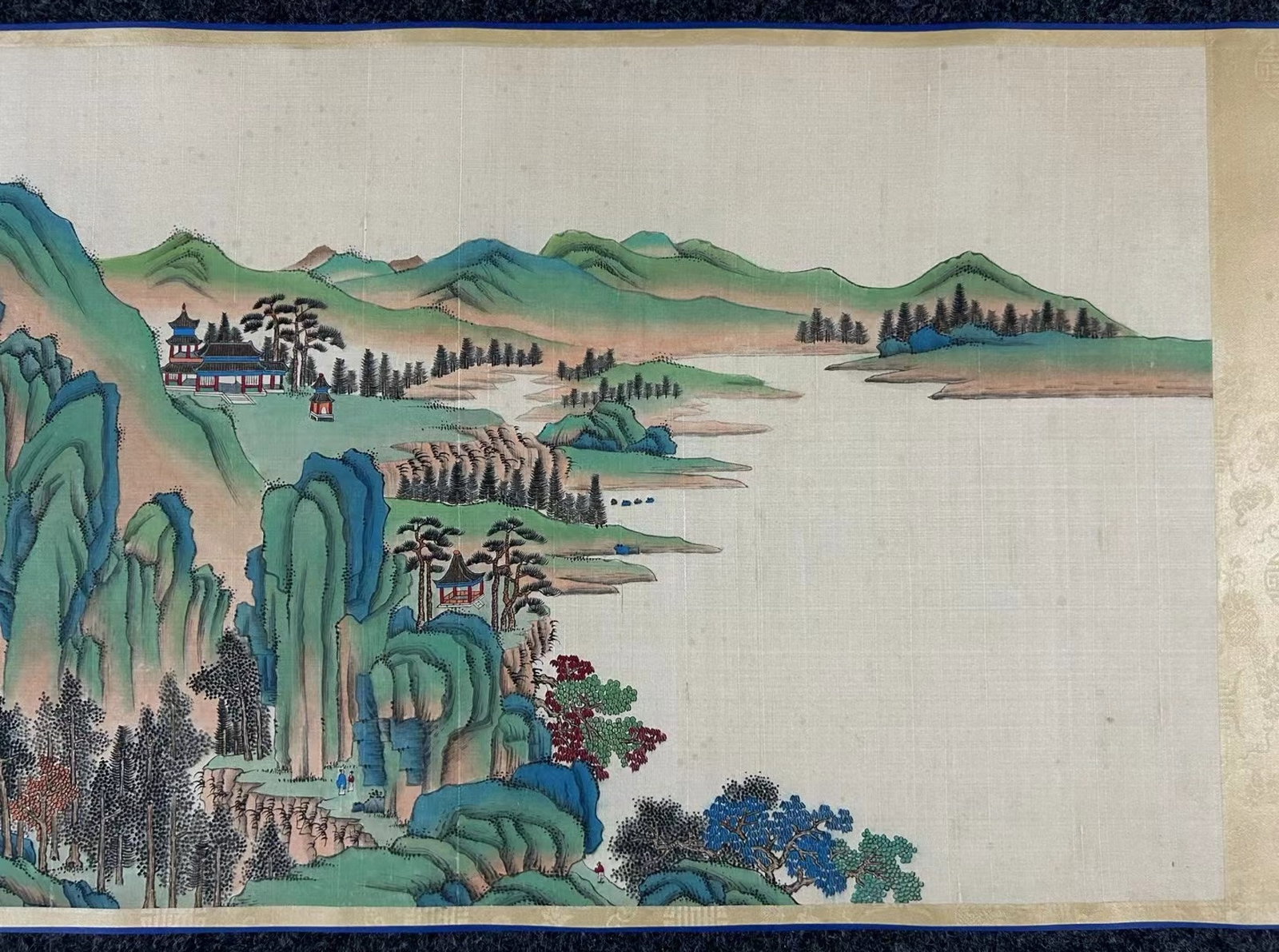 A Chinese Hand Scroll Ink Painting of Landscape on Silk,Jin Cheng - 4