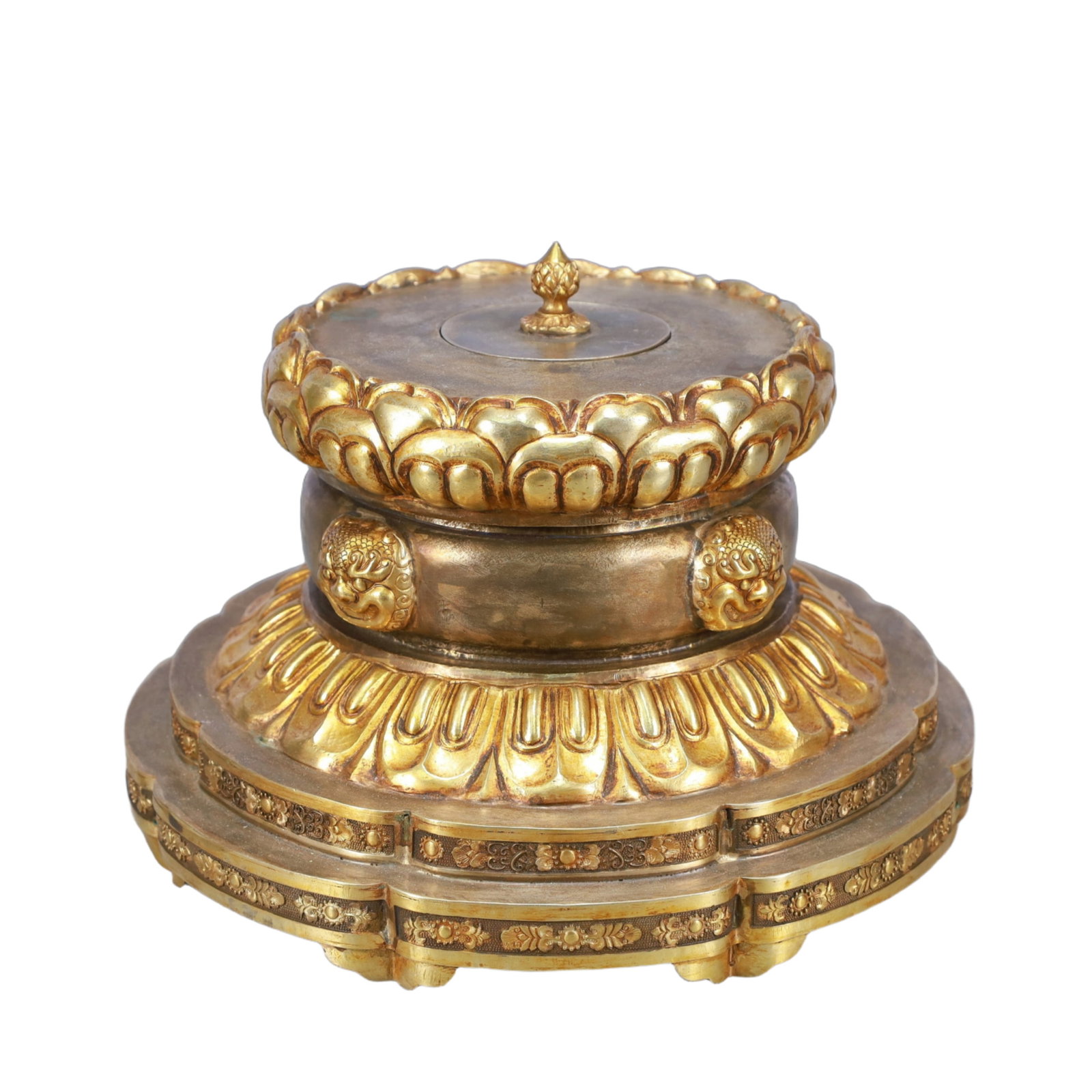 A Huge Gilt Silver Peacock Buddha Statue - 12