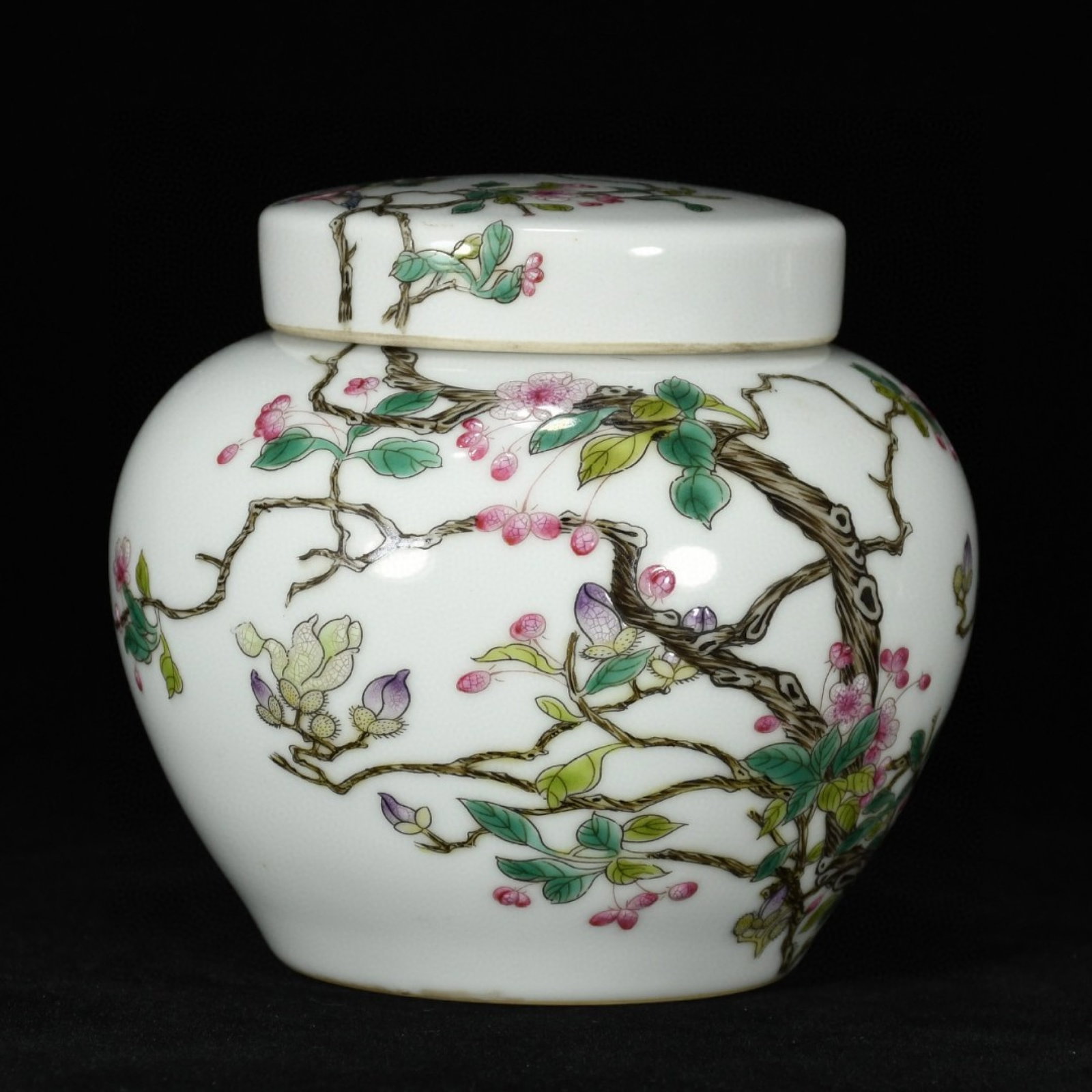 A Pair of Exquisite Famille-Rose Flower and Bird Pattern Cover Jars - 3
