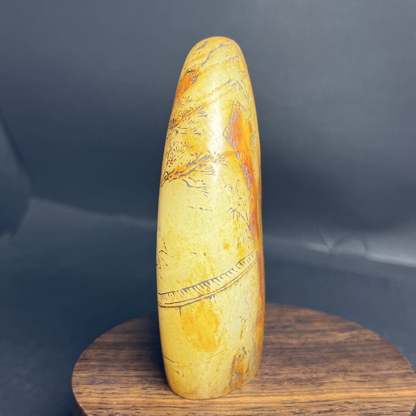 An Exquisite White Jade Landscape and Figure Pattern Seal,With Poem - 5