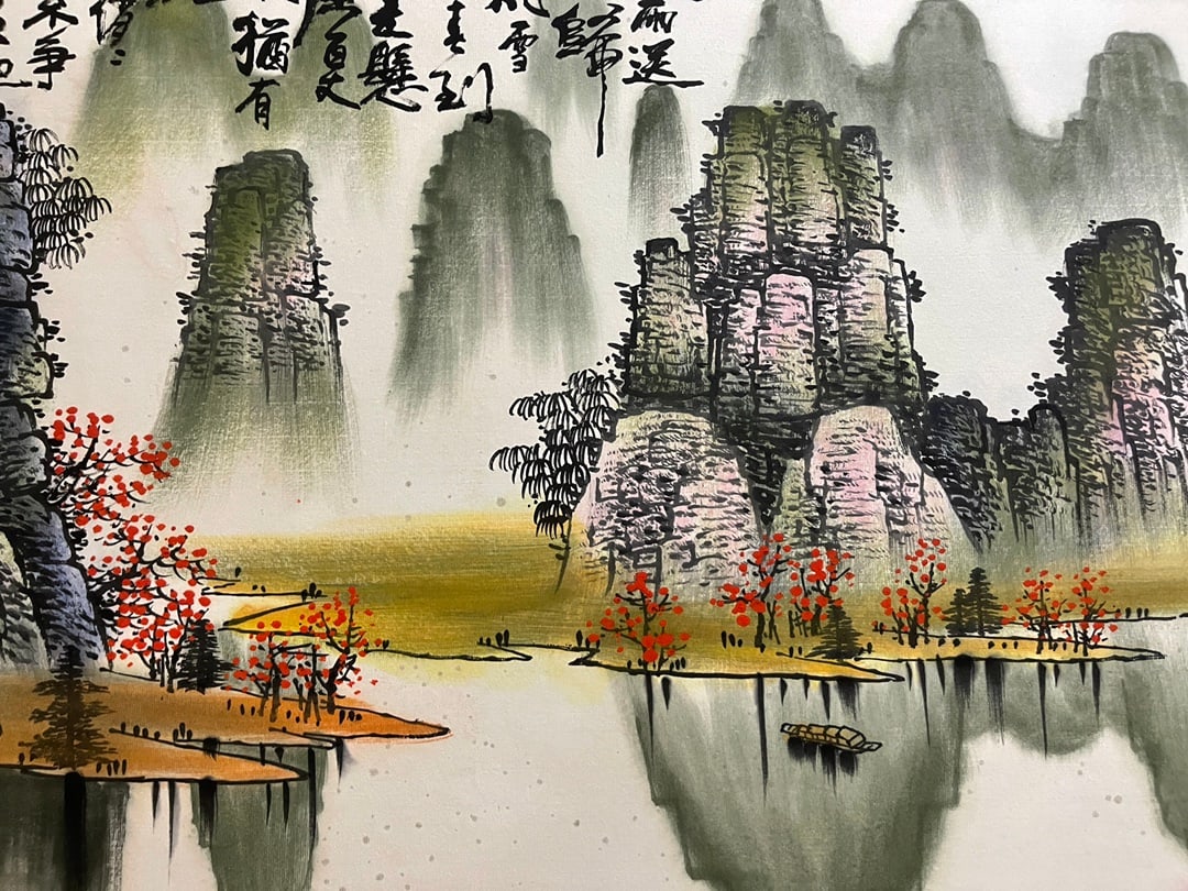 A Chinese Ink Painting of Landscape on Paper,Bai Xueshi - 3