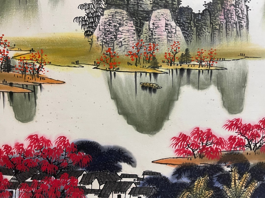A Chinese Ink Painting of Landscape on Paper,Bai Xueshi - 4