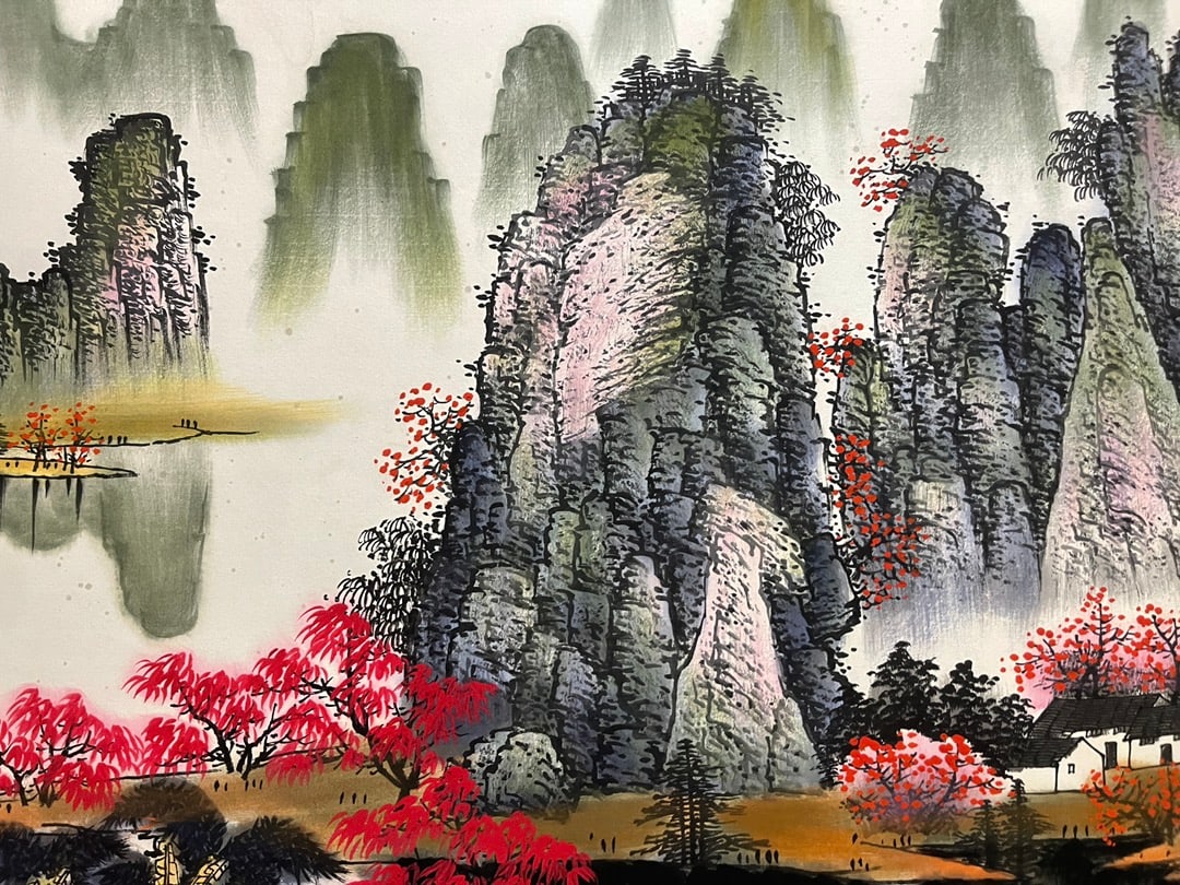 A Chinese Ink Painting of Landscape on Paper,Bai Xueshi - 5