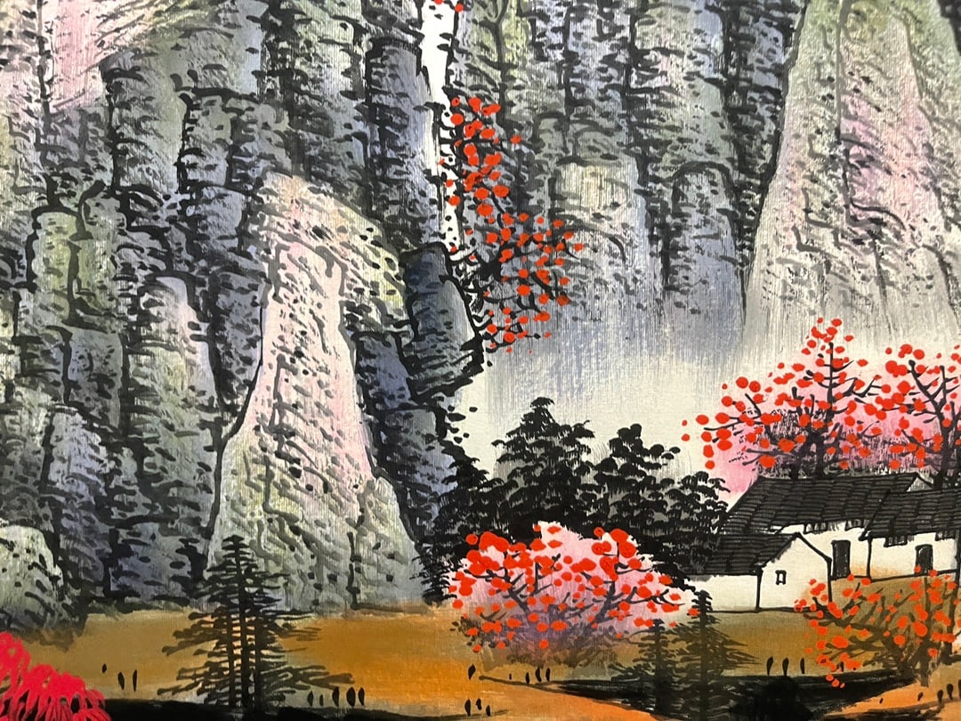 A Chinese Ink Painting of Landscape on Paper,Bai Xueshi - 6