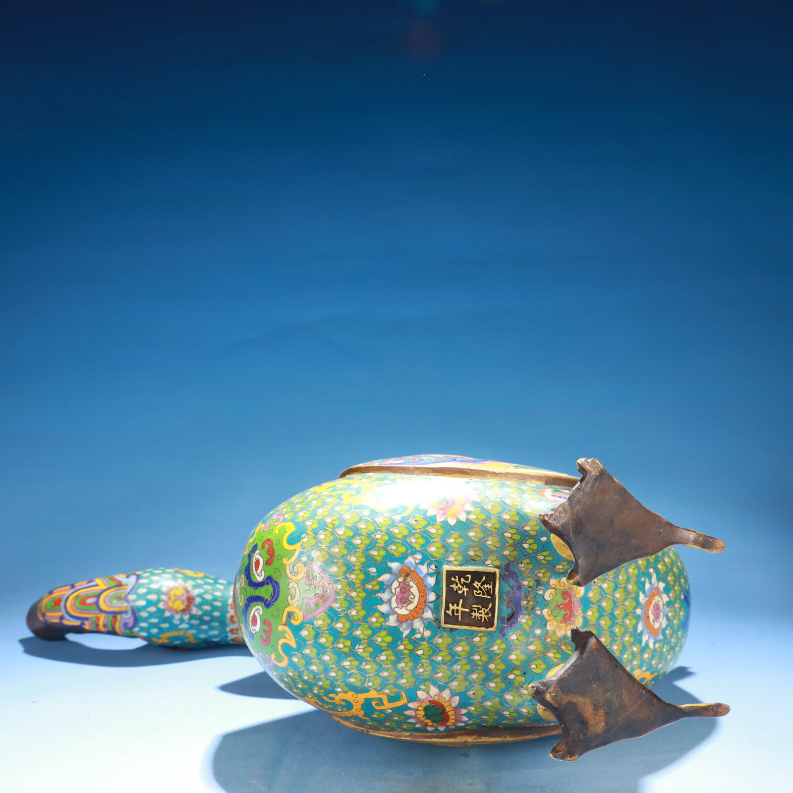 An Exquisite Cloisonne Lotus Pattern Bird Ornament,with Base - 10