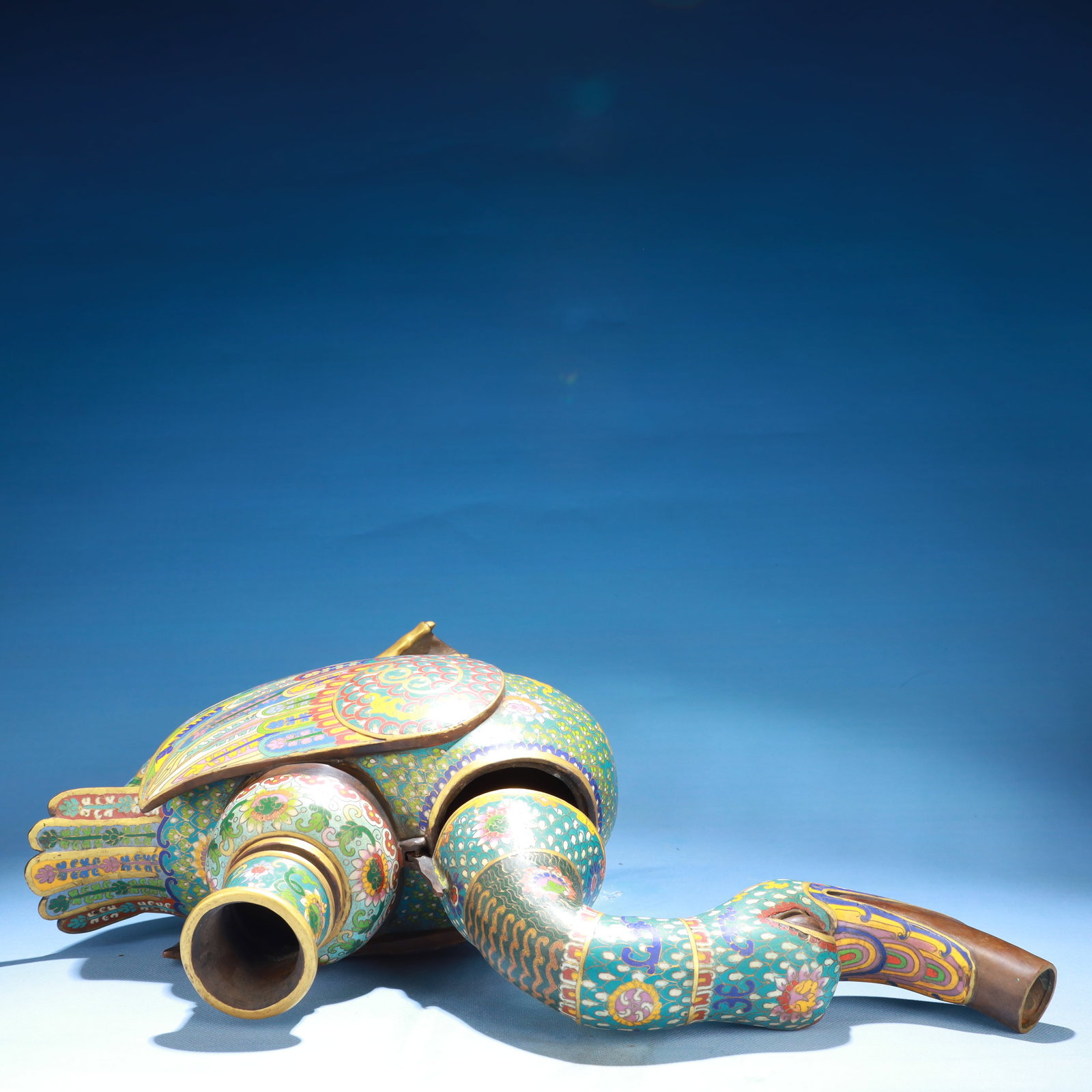 An Exquisite Cloisonne Lotus Pattern Bird Ornament,with Base - 8