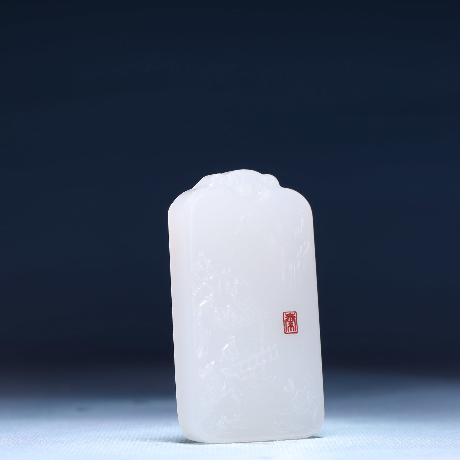 An Exquisite White Jade Landscape and Figure Pattern Pendant - 3
