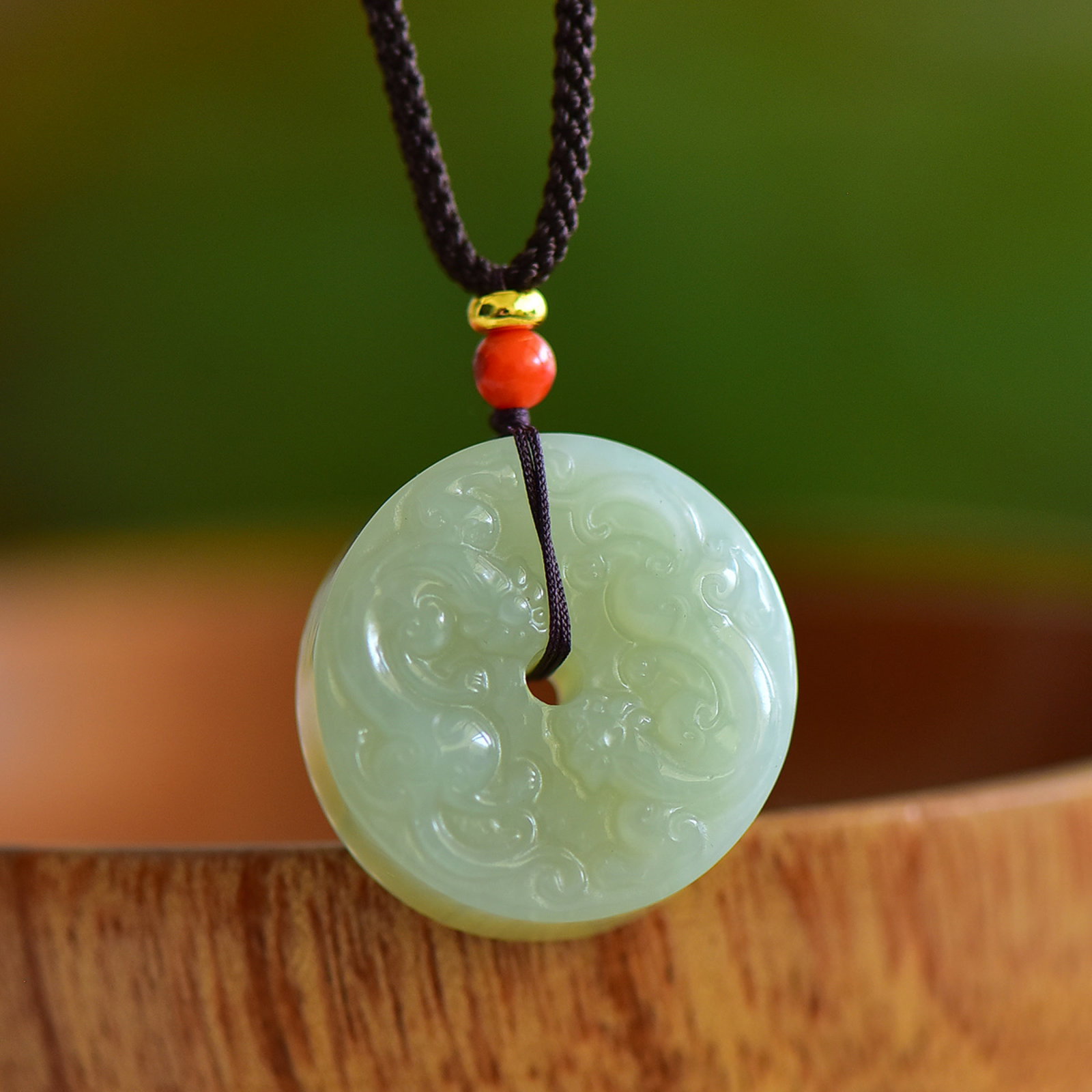 An Exquisite Greenish Jade Dragon Pattern Pendant - 5