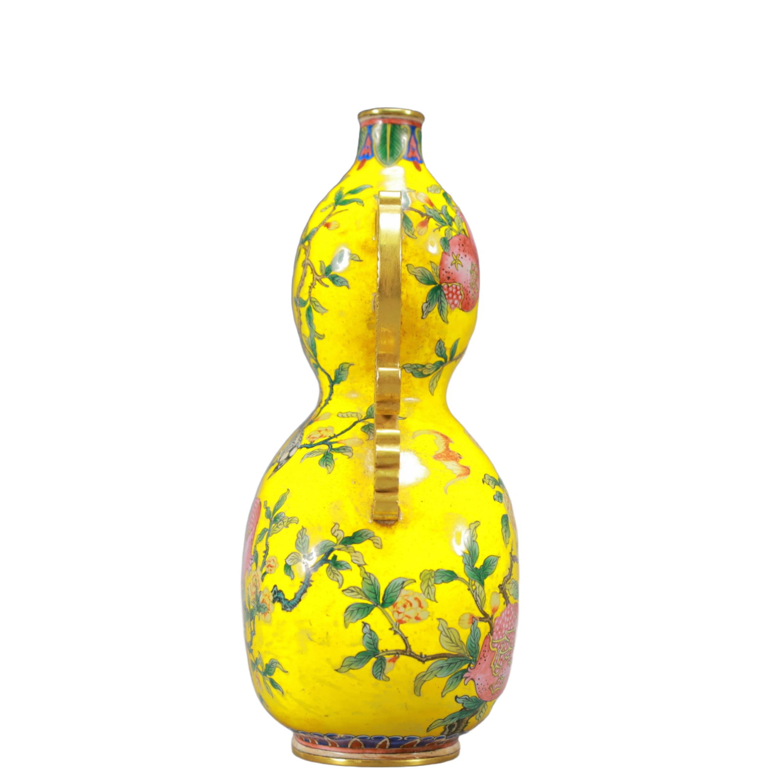 An Exquisite Painted Enamel Pomegranate Pattern Double-Ears Gourd-Shaped Vase - 5