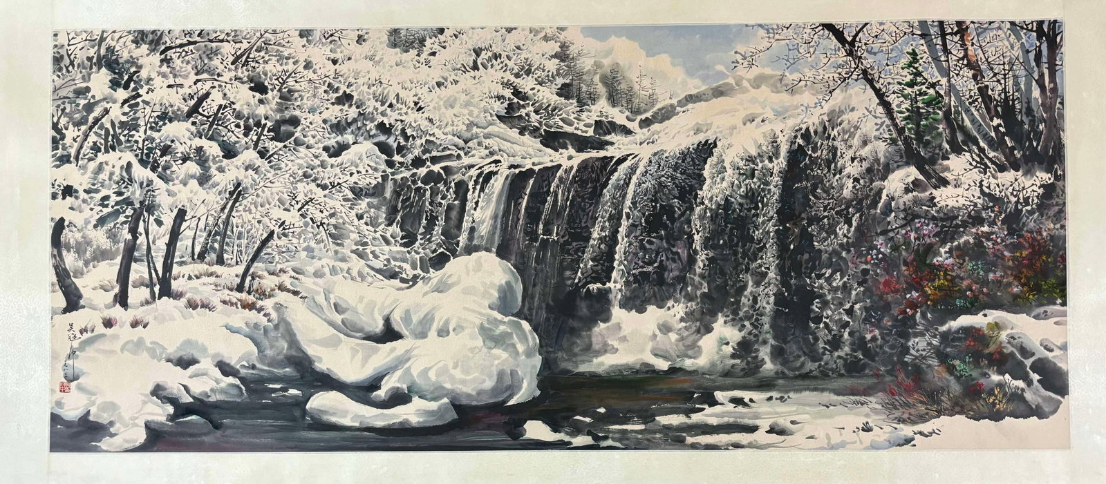A Chinese Ink Painting of Landscape on Paper,Wu Guanzhong: Estimated Value:3200-6400 A Chinese Ink Painting of Landscape on Paper,Wu Guanzhong,Size:(Without frame)81.1inx34.3in