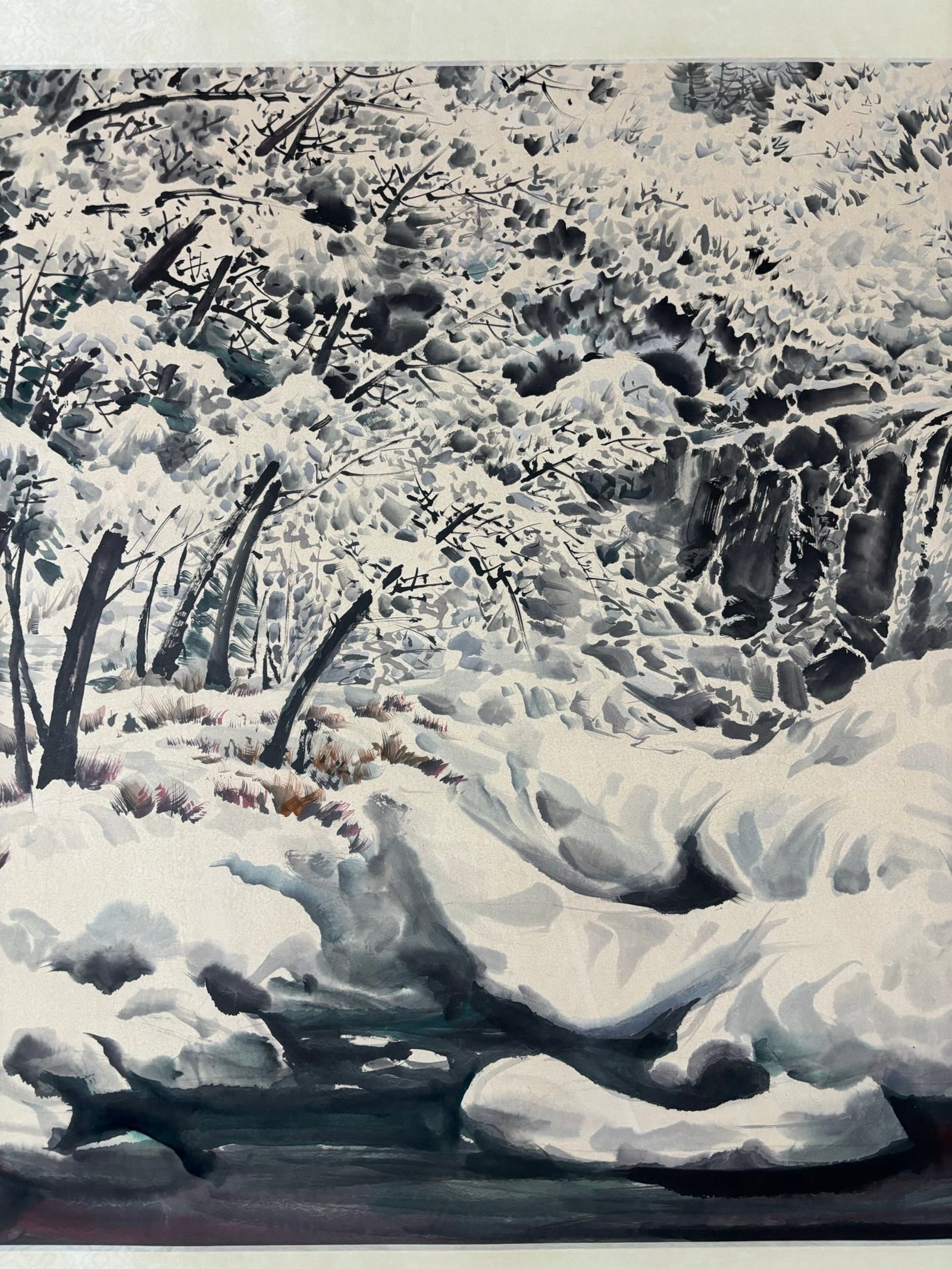 A Chinese Ink Painting of Landscape on Paper,Wu Guanzhong - 5