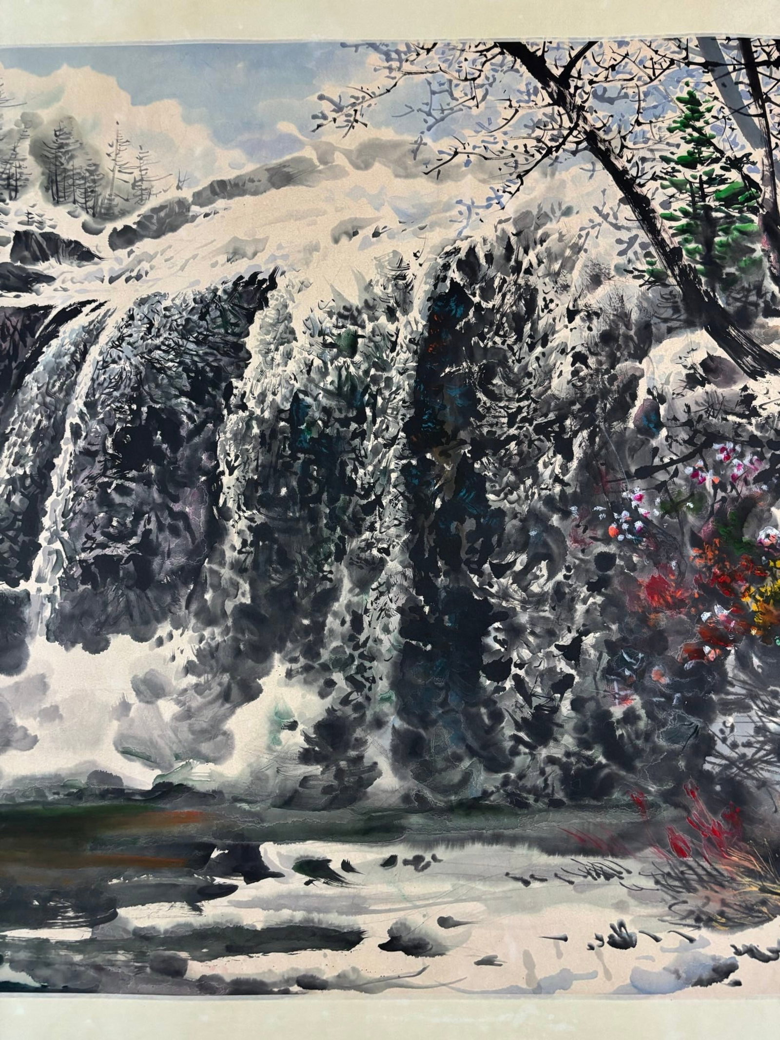 A Chinese Ink Painting of Landscape on Paper,Wu Guanzhong - 8