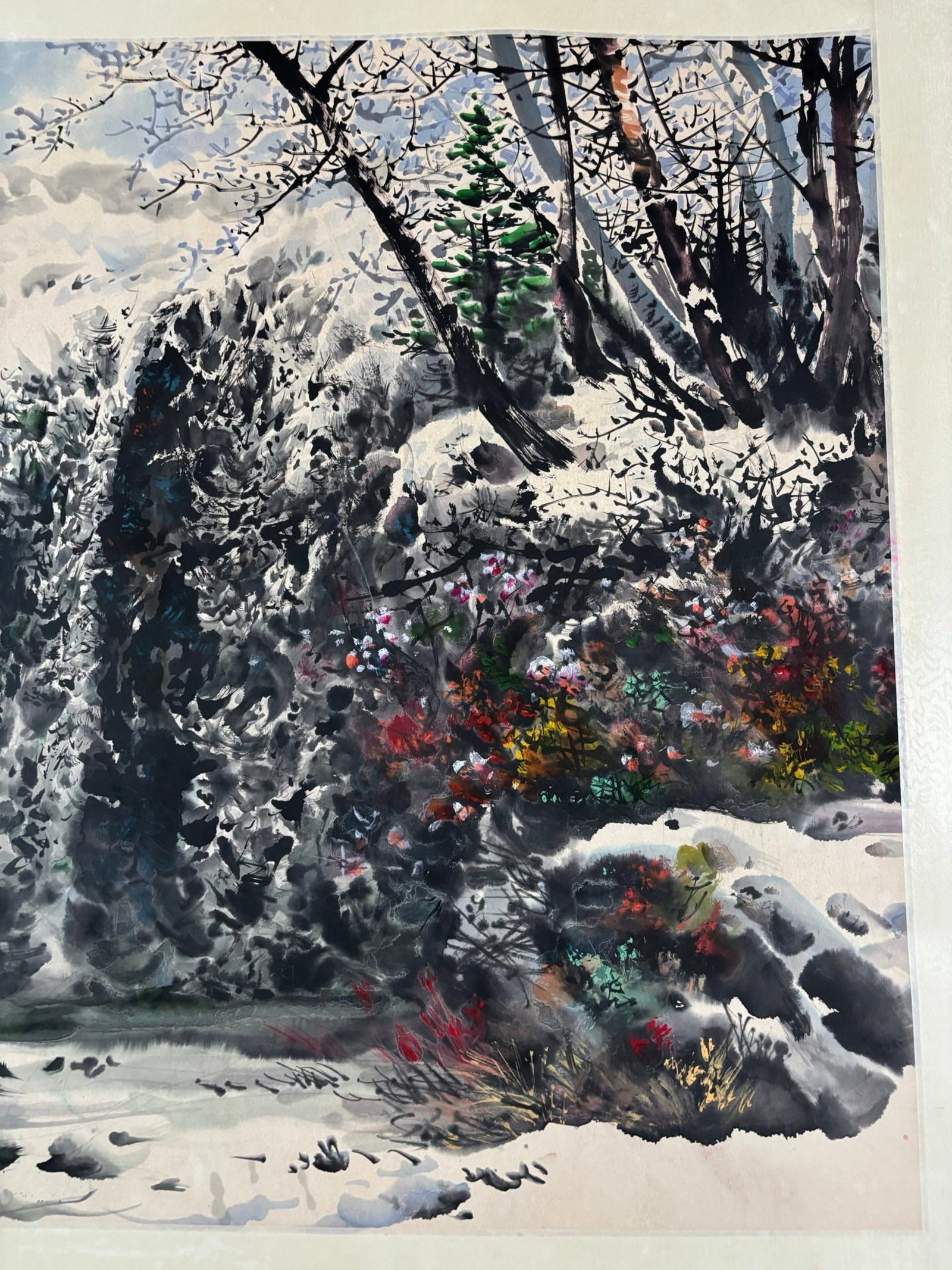 A Chinese Ink Painting of Landscape on Paper,Wu Guanzhong - 9