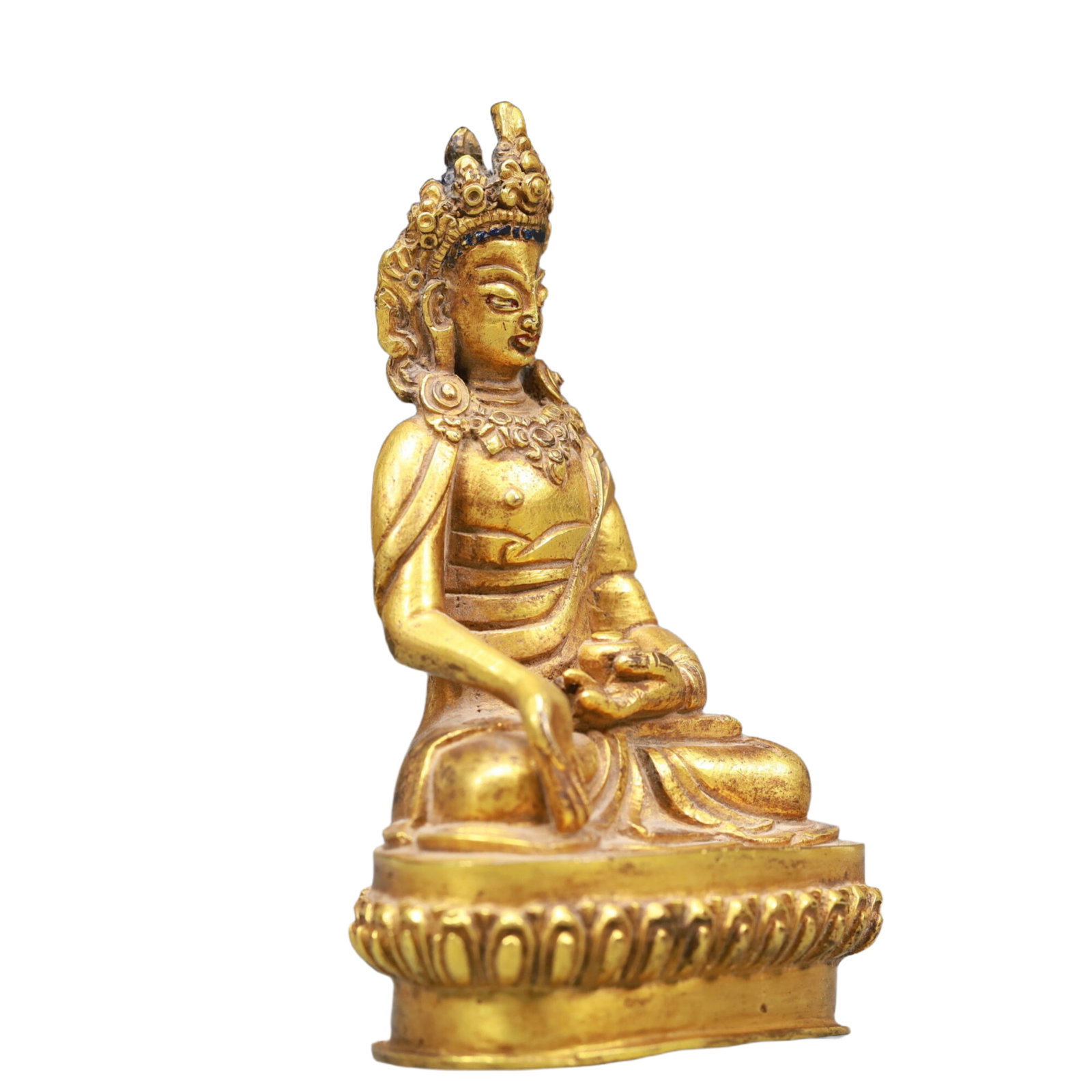 A Solemn Gilt Bronze Statue of Amitayus - 3
